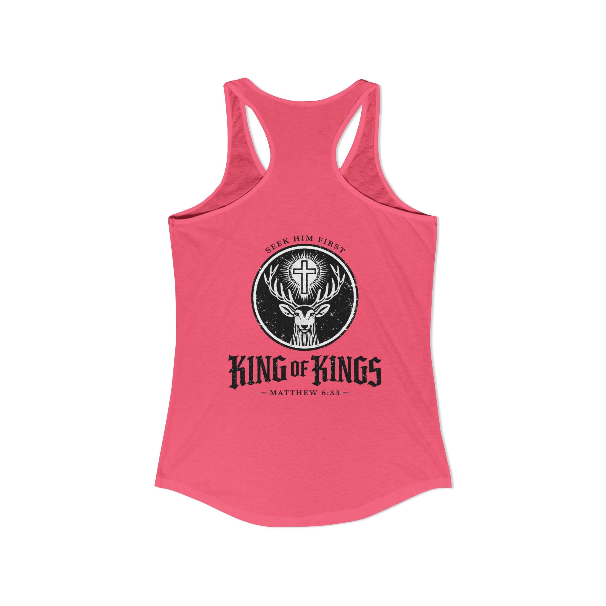 King of Kings Deer Cross Tank — Women's Racerback Faith Graphic Tank
