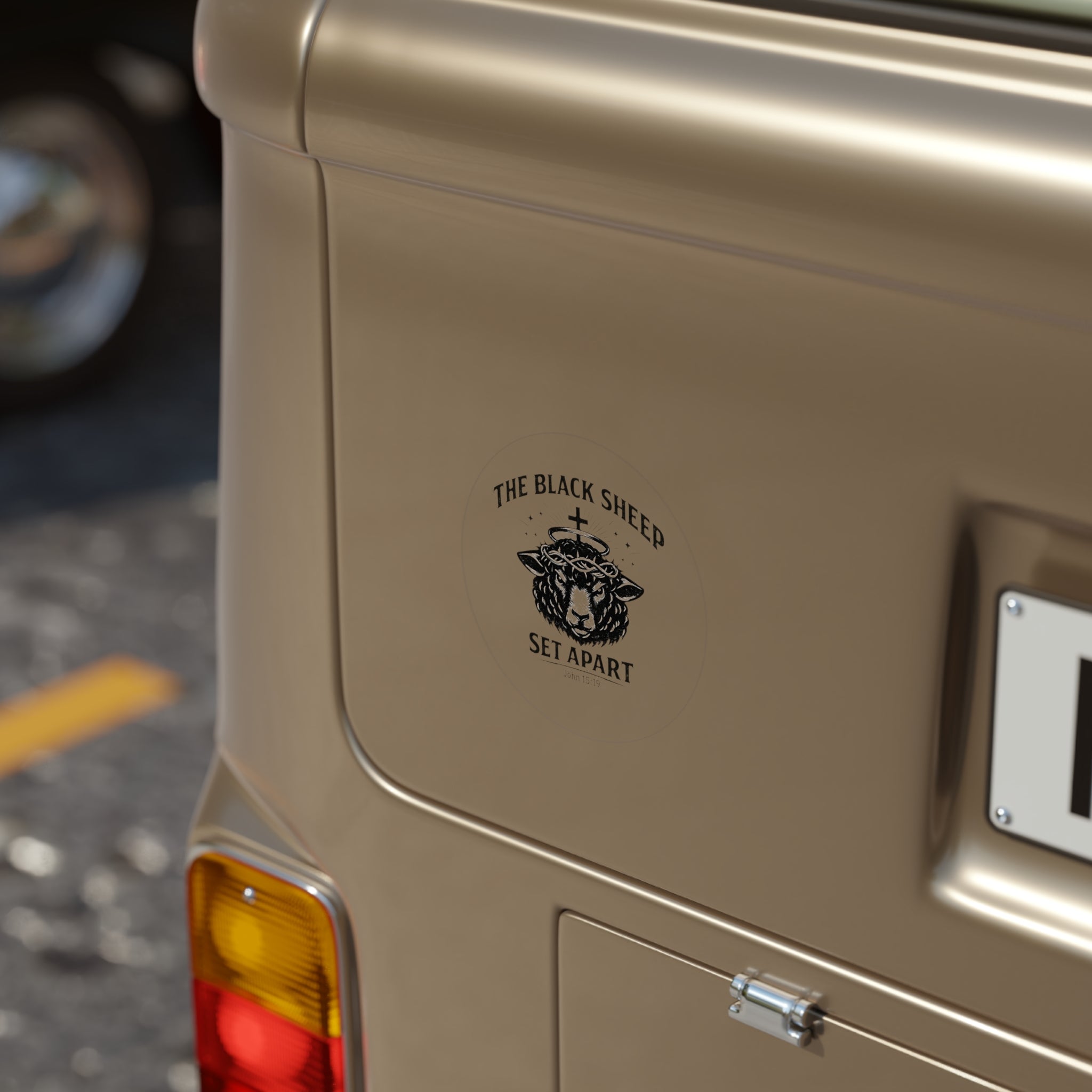 The Black Sheep Set Apart, Transparent Round Outdoor Sticker