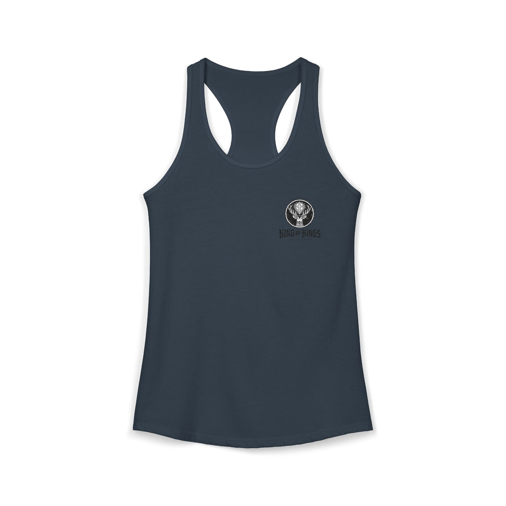 King of Kings Deer Cross Tank — Women's Racerback Faith Graphic Tank
