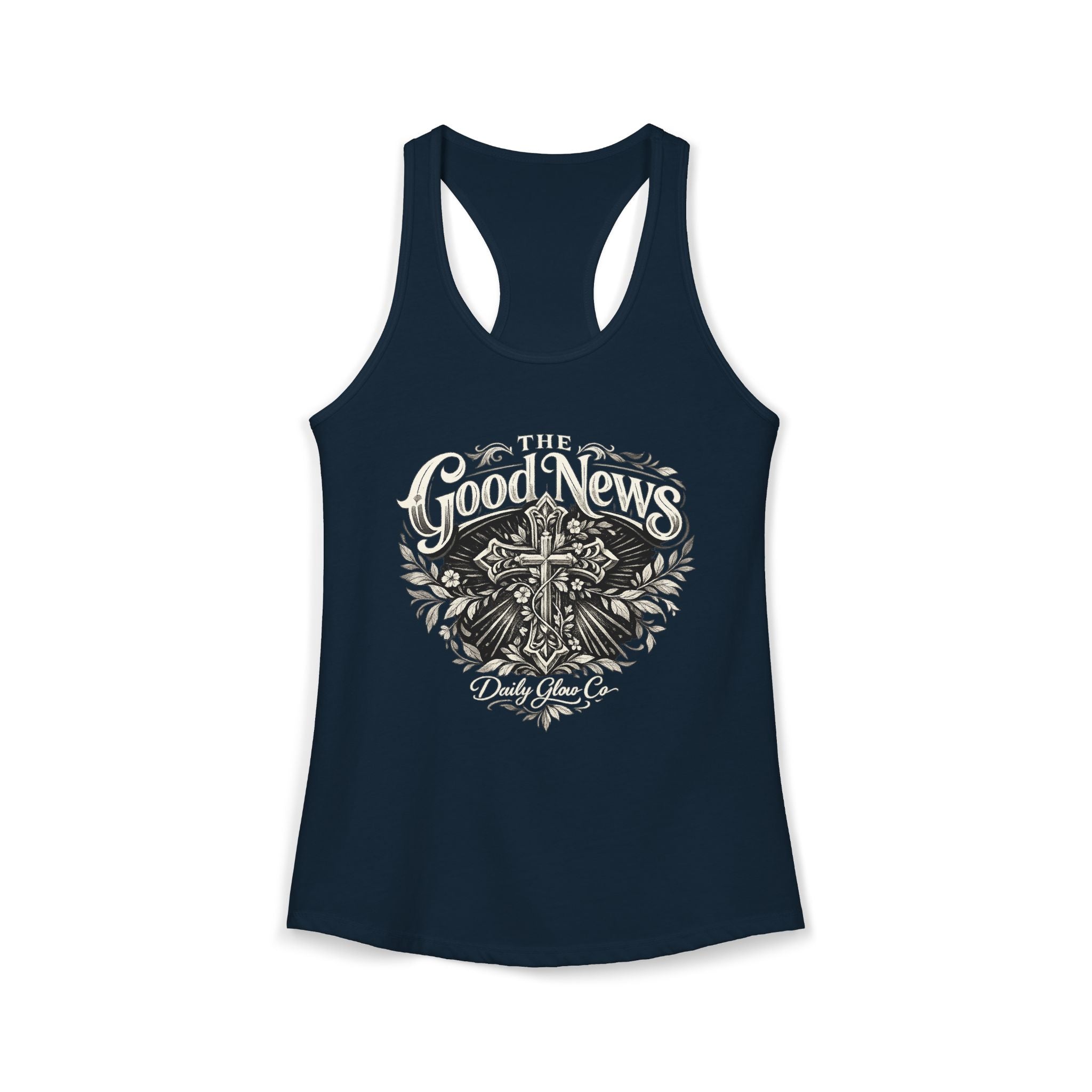Good News Scripture Racerback Tank | Christian Faith Motivational Workout