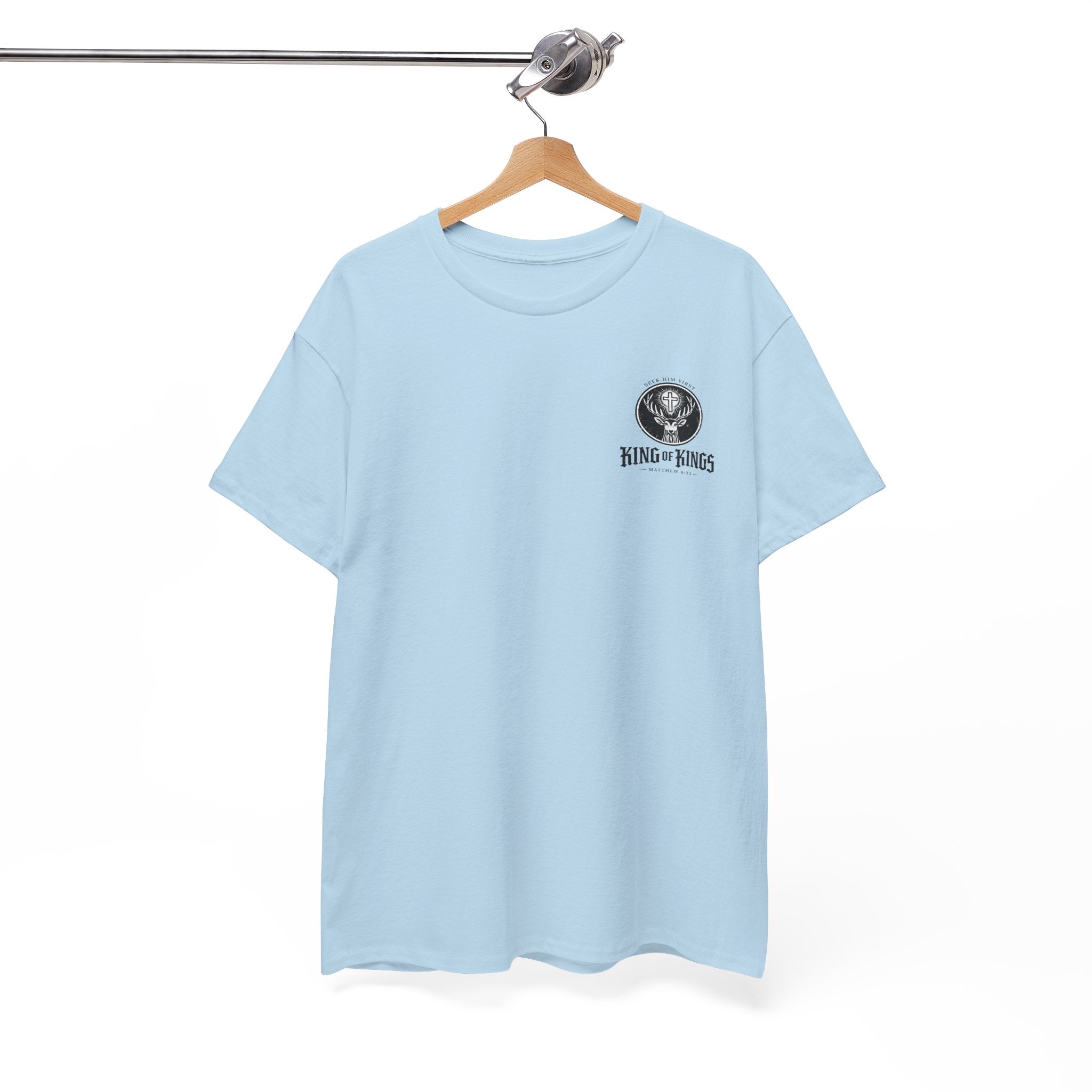 T-Shirt — "King of Kings" Christian Deer Cross Graphic Tee