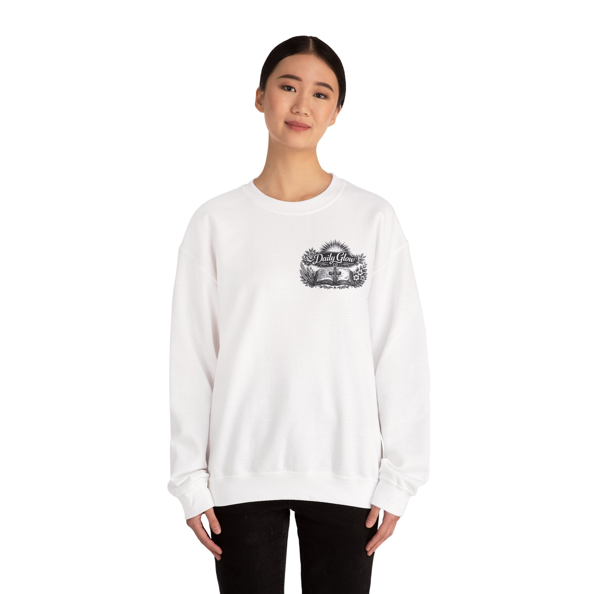 Bible Verse Cross Sweatshirt | 1 John 4:19 Religious Crewneck
