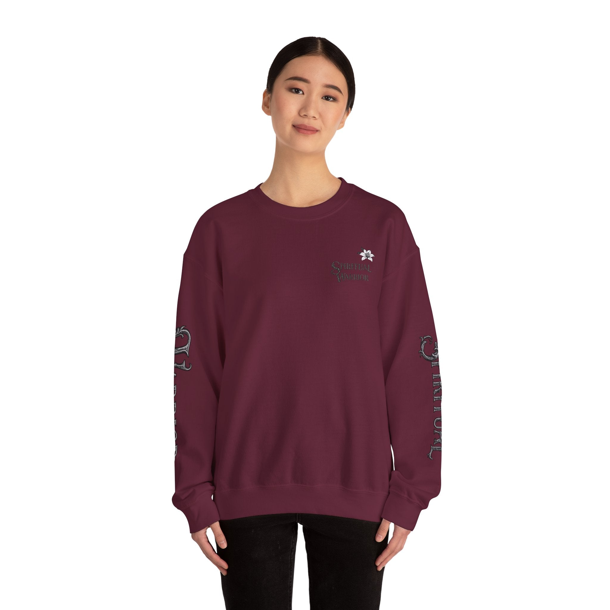 Spiritual Warrior Crewneck Sweatshirt I Motivational Fleece Lined Pullover