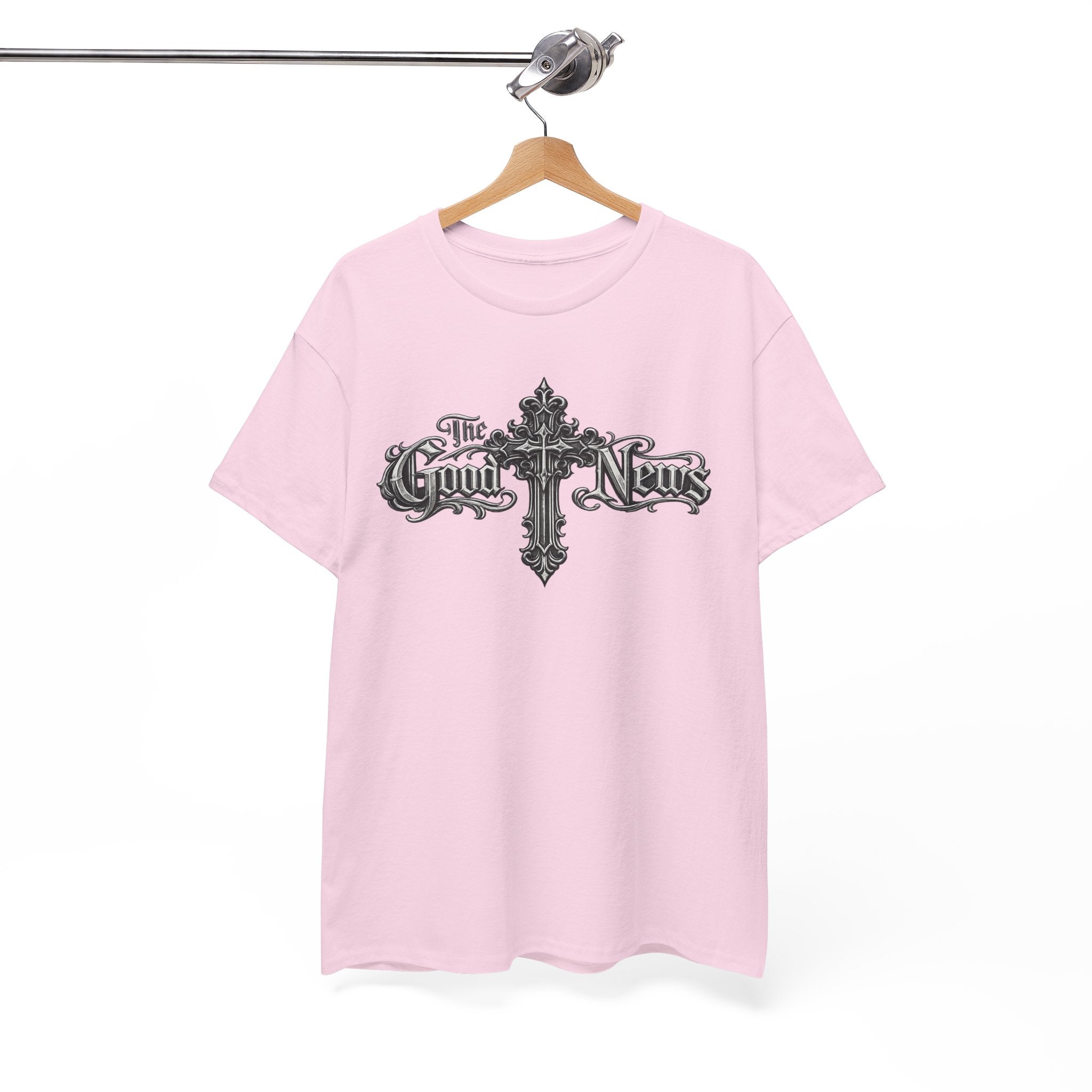The Good News Cross T-Shirt — Gothic Religious Graphic Tee