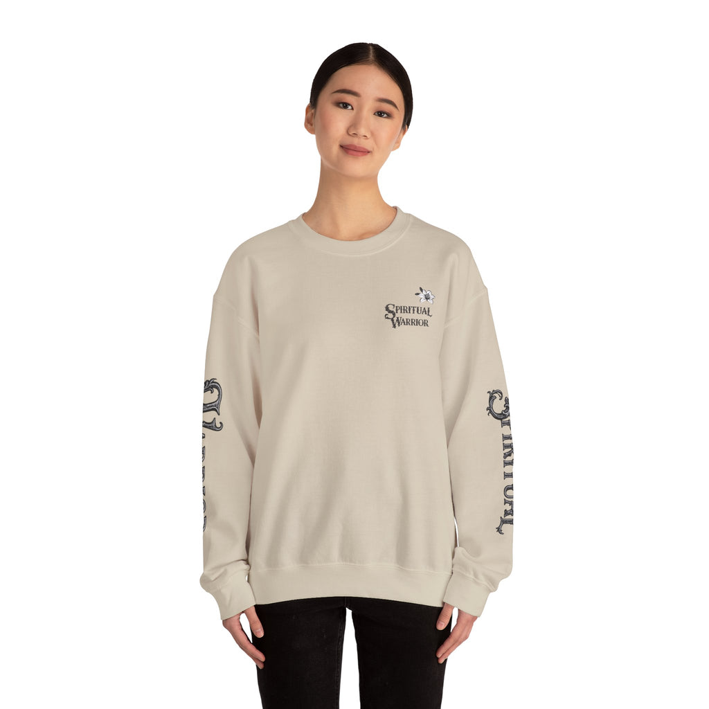 Spiritual Warrior Crewneck Sweatshirt I Motivational Fleece Lined Pullover