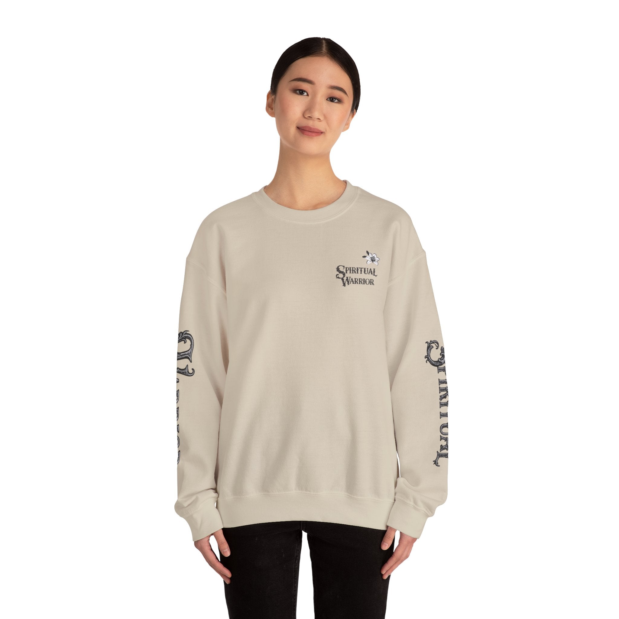 Spiritual Warrior Crewneck Sweatshirt I Motivational Fleece Lined Pullover