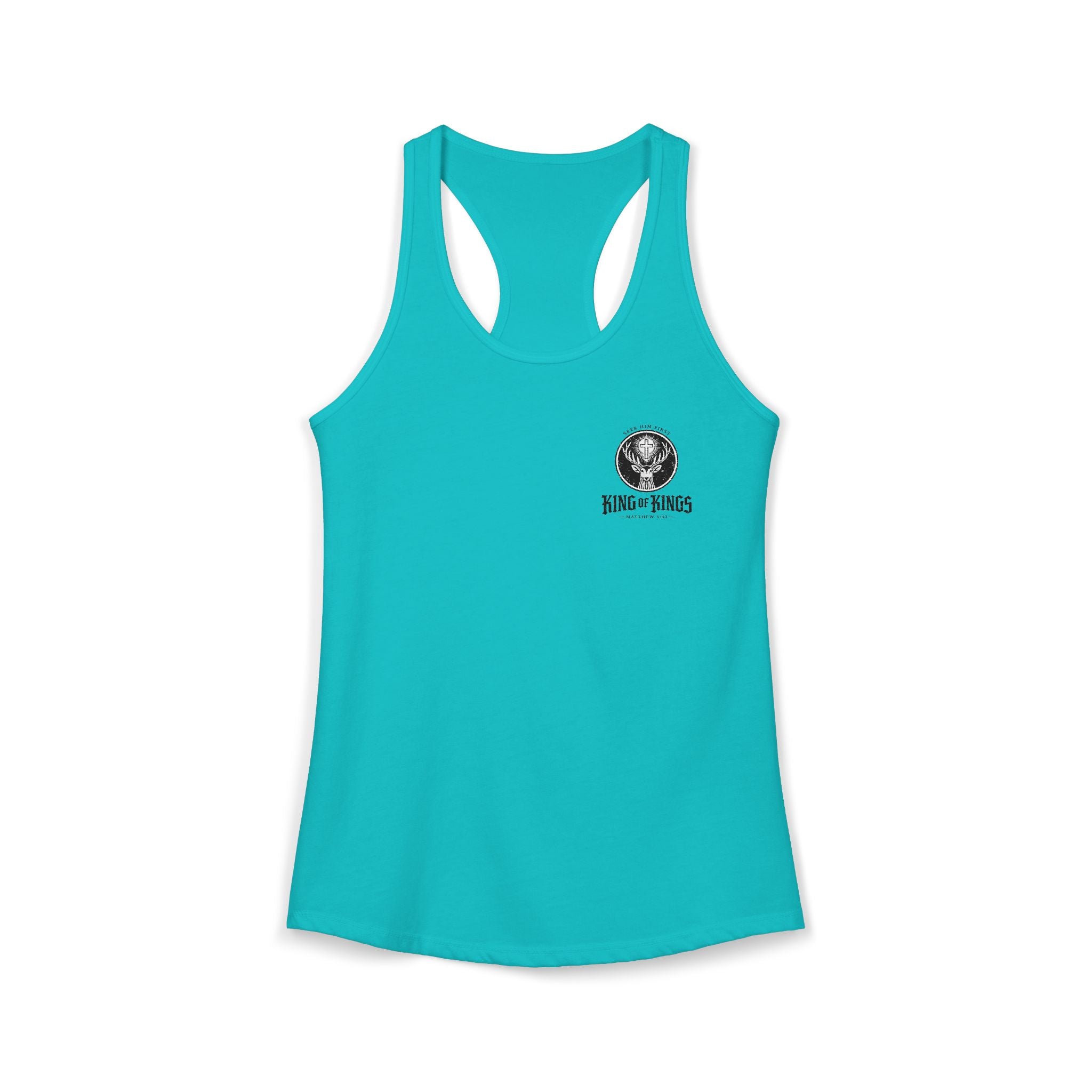 King of Kings Deer Cross Tank — Women's Racerback Faith Graphic Tank