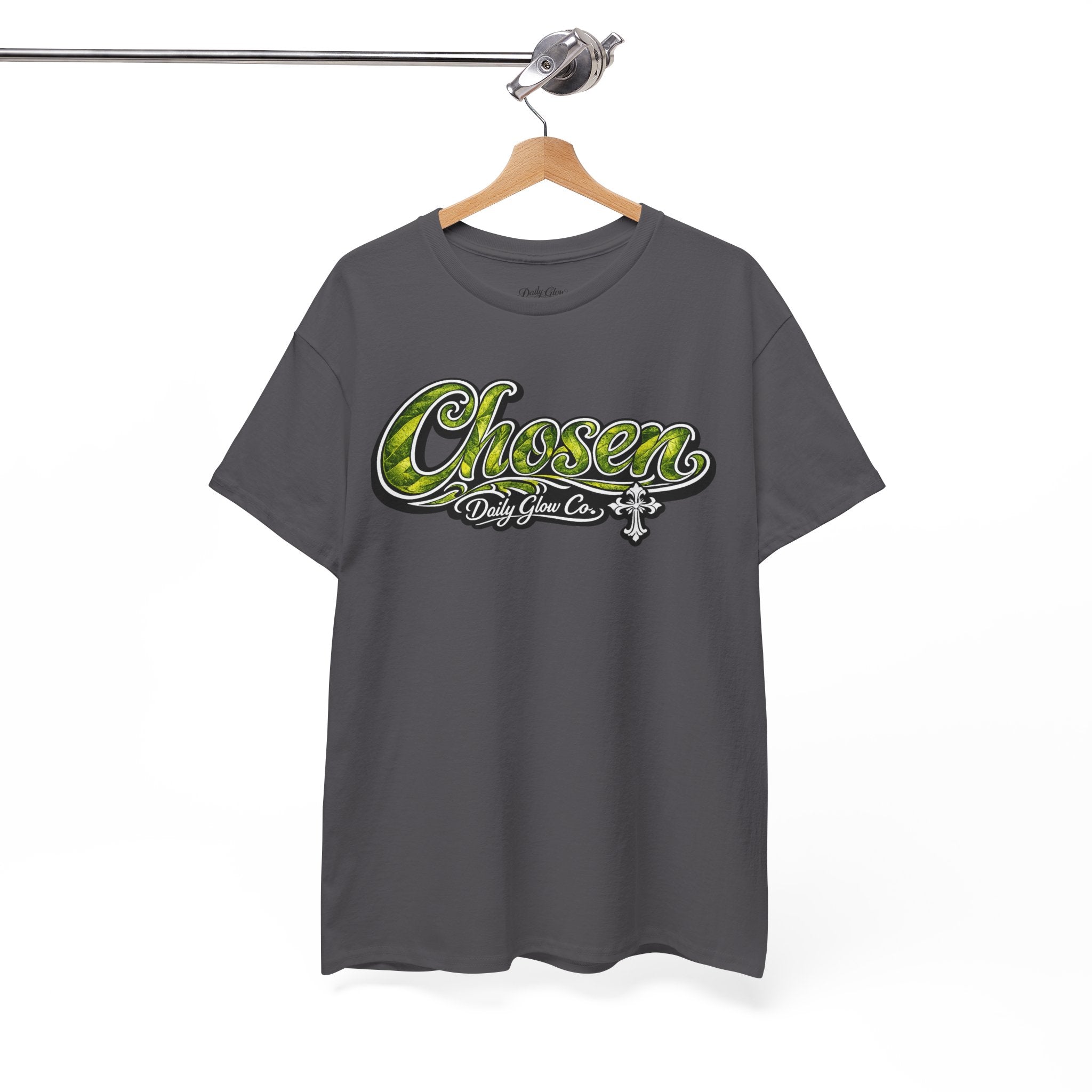 Chosen Script Logo Tee | Green Script Typography T-Shirt