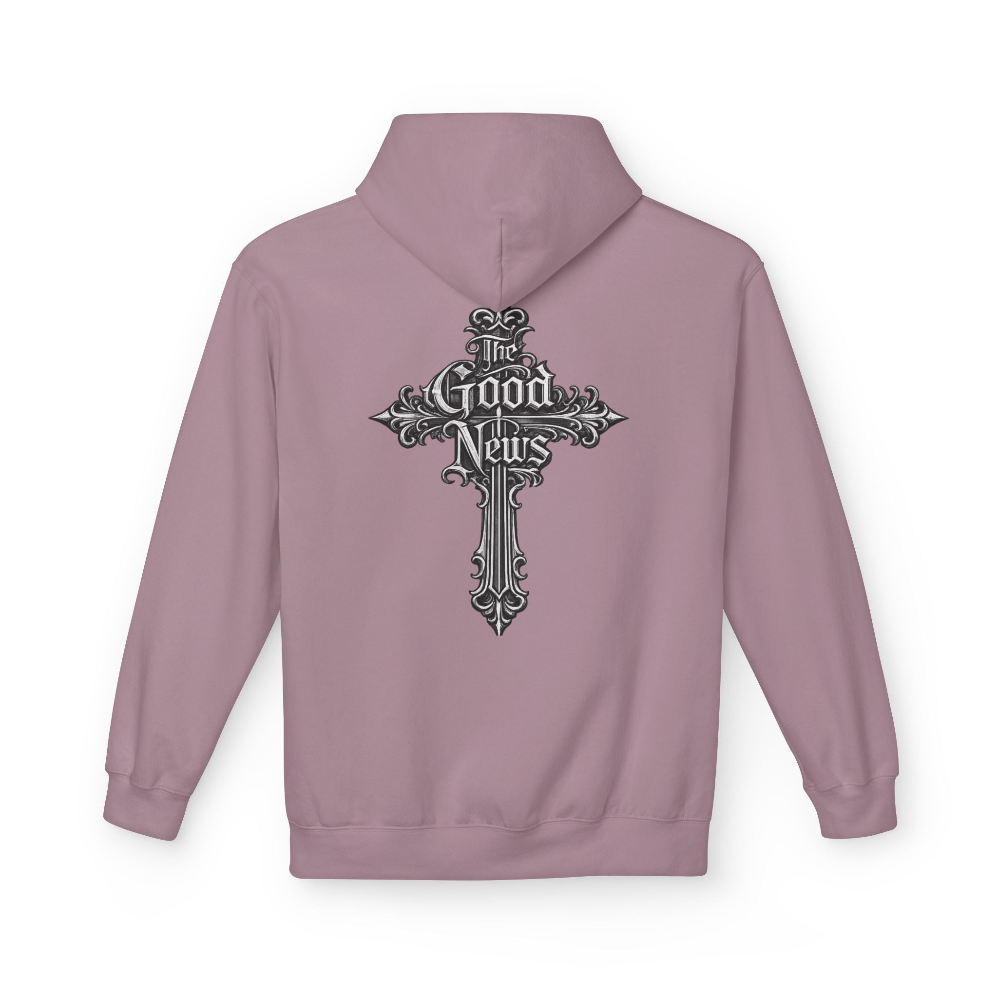 The Good News Cross Hoodie | Ornate Gothic Cross Hooded Sweatshirt