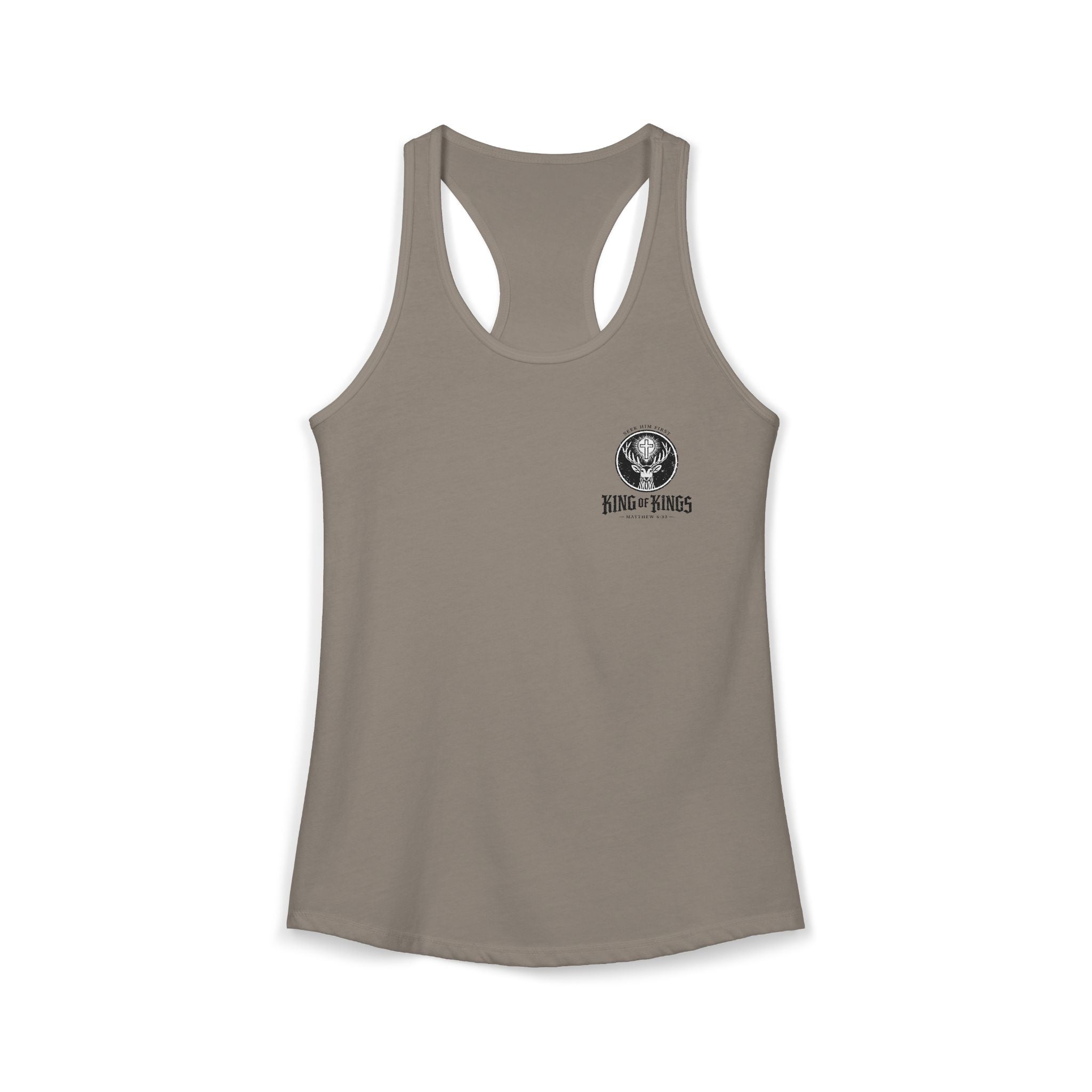 King of Kings Deer Cross Tank — Women's Racerback Faith Graphic Tank