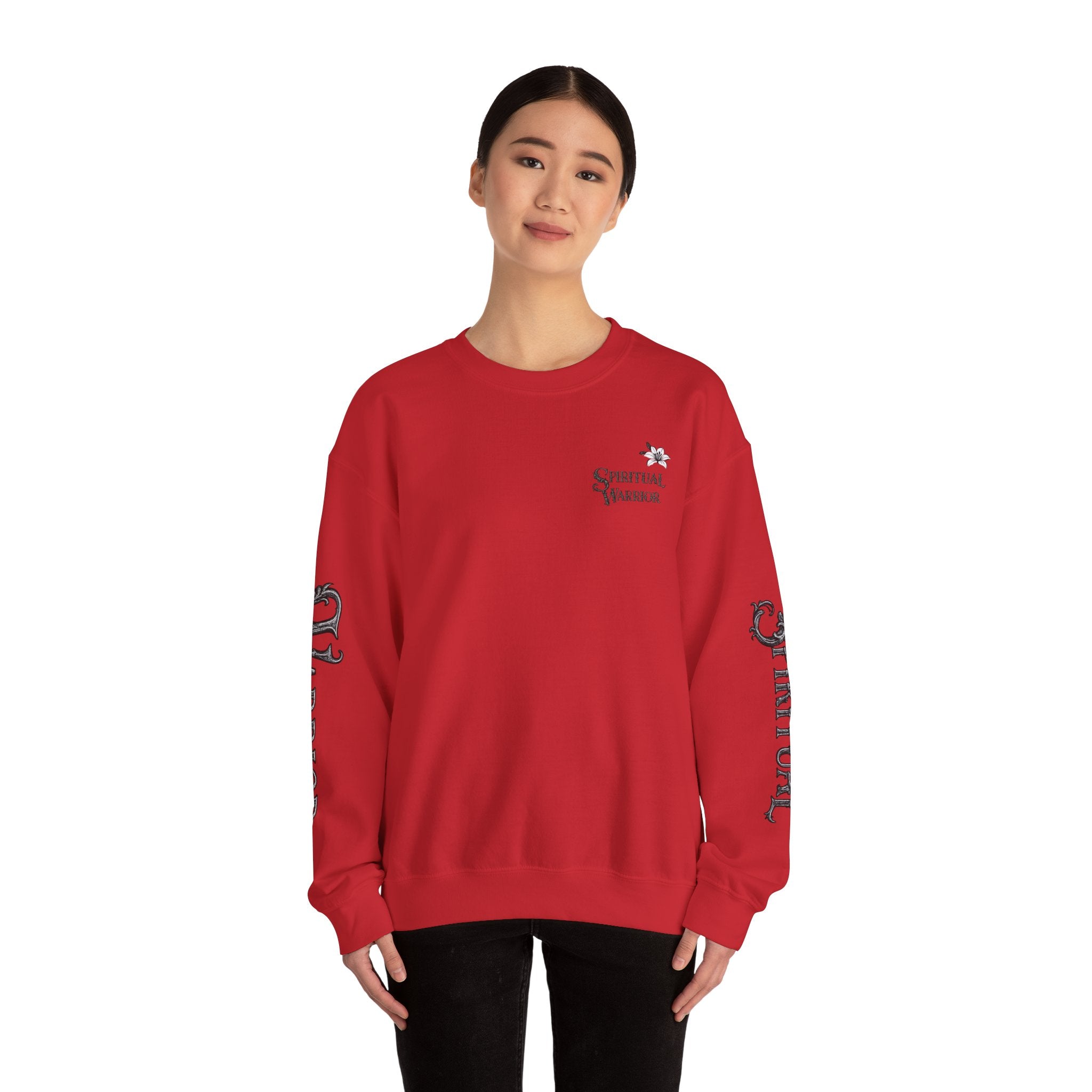 Spiritual Warrior Crewneck Sweatshirt I Motivational Fleece Lined Pullover