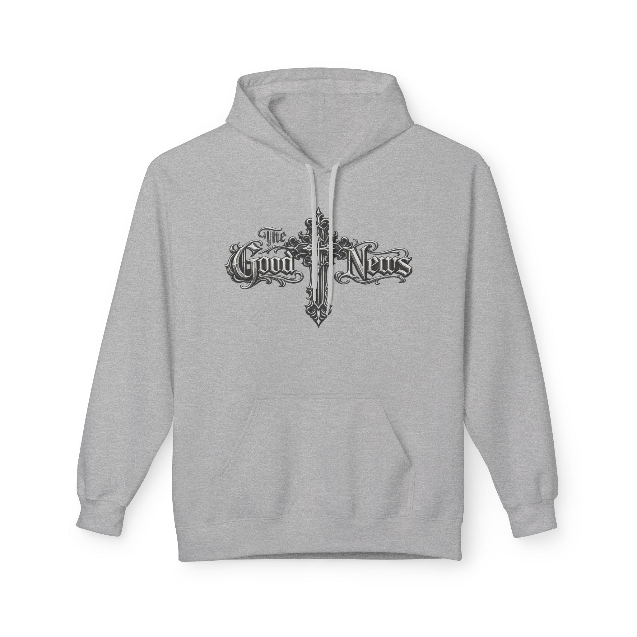 The Good News Cross Hoodie | Ornate Gothic Cross Hooded Sweatshirt