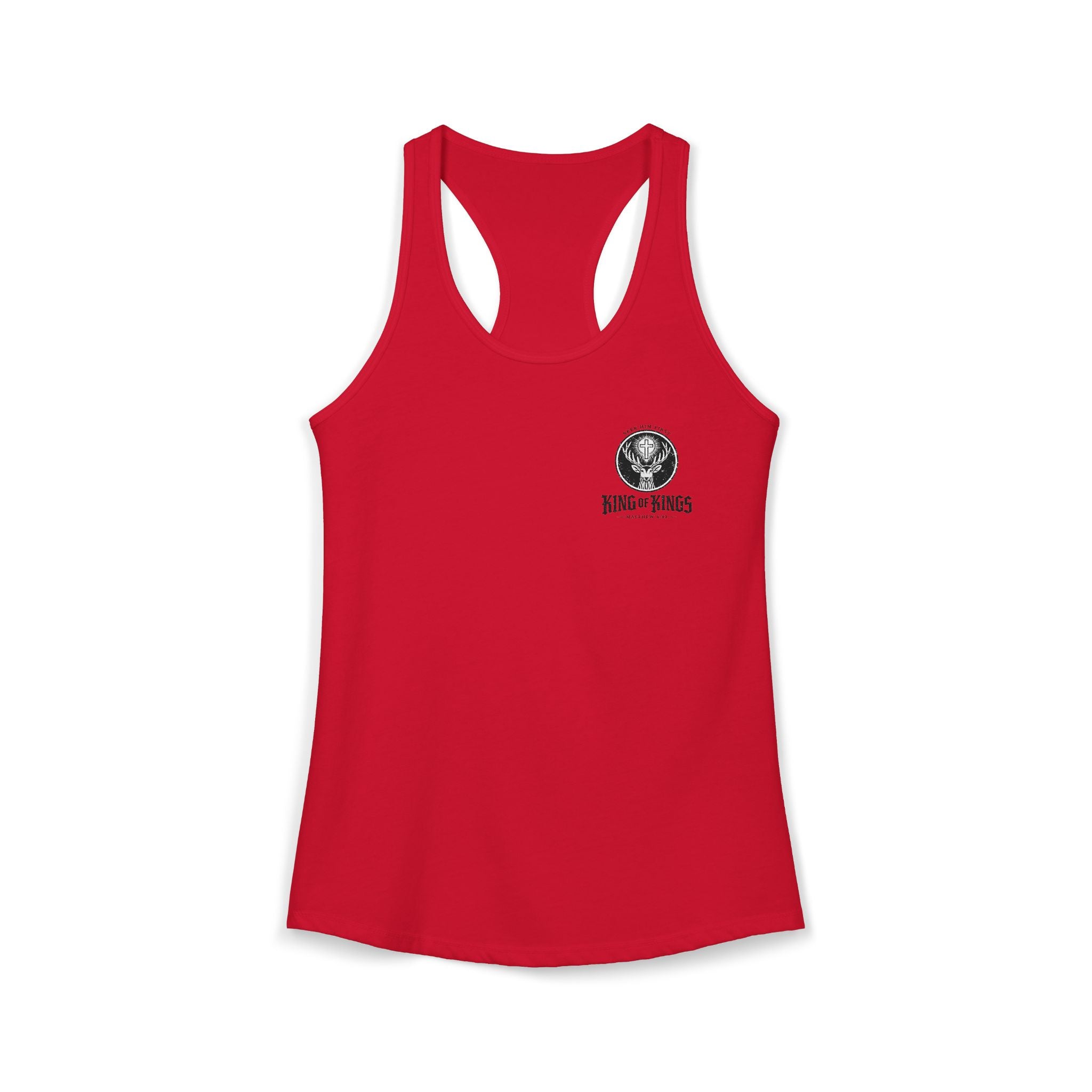 King of Kings Deer Cross Tank — Women's Racerback Faith Graphic Tank