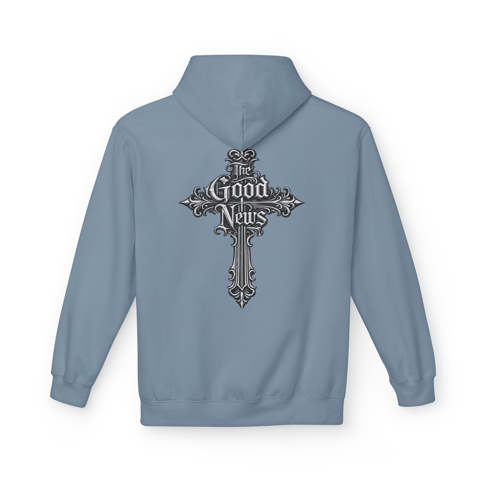 The Good News Cross Hoodie | Ornate Gothic Cross Hooded Sweatshirt