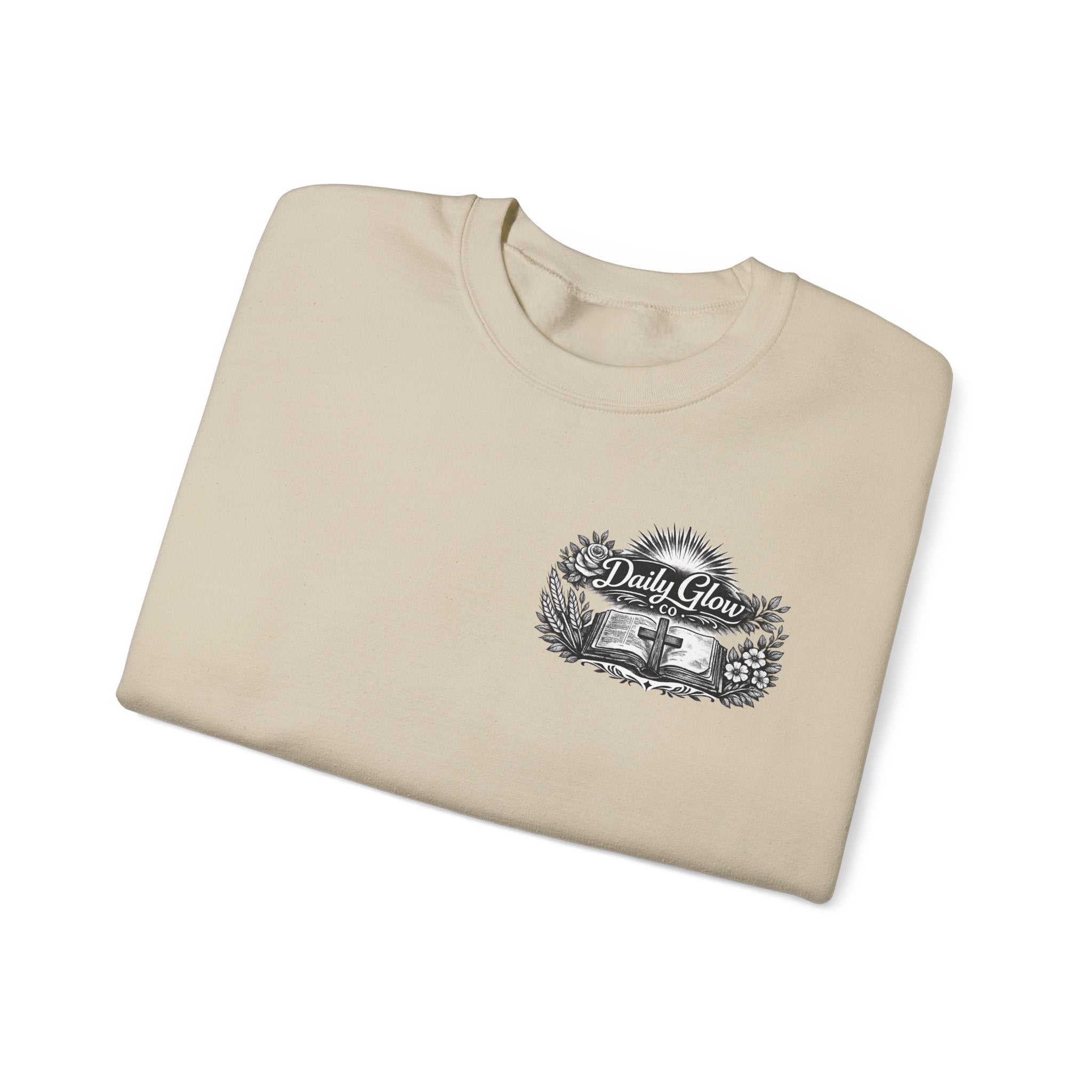 Bible Verse Cross Sweatshirt | 1 John 4:19 Religious Crewneck