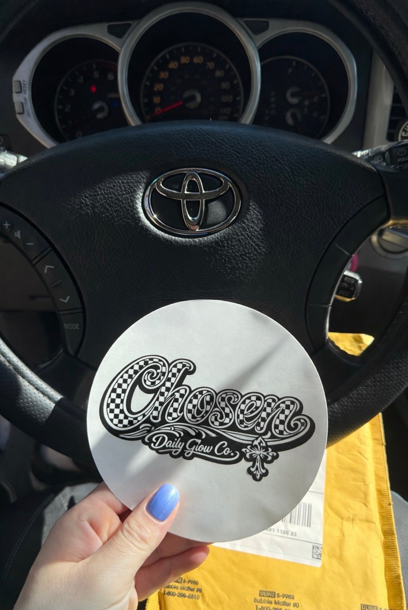 Chosen script logo Round Sticker | Transparent Outdoor Sticker