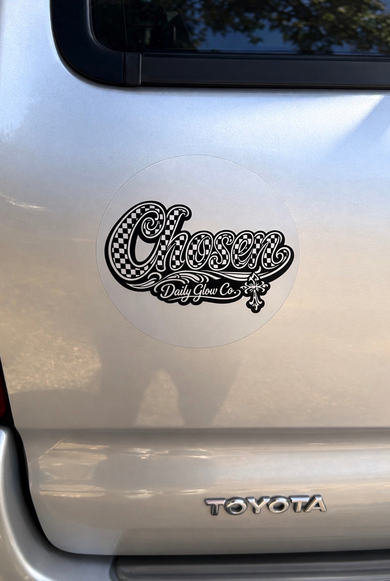 Chosen script logo Round Sticker | Transparent Outdoor Sticker