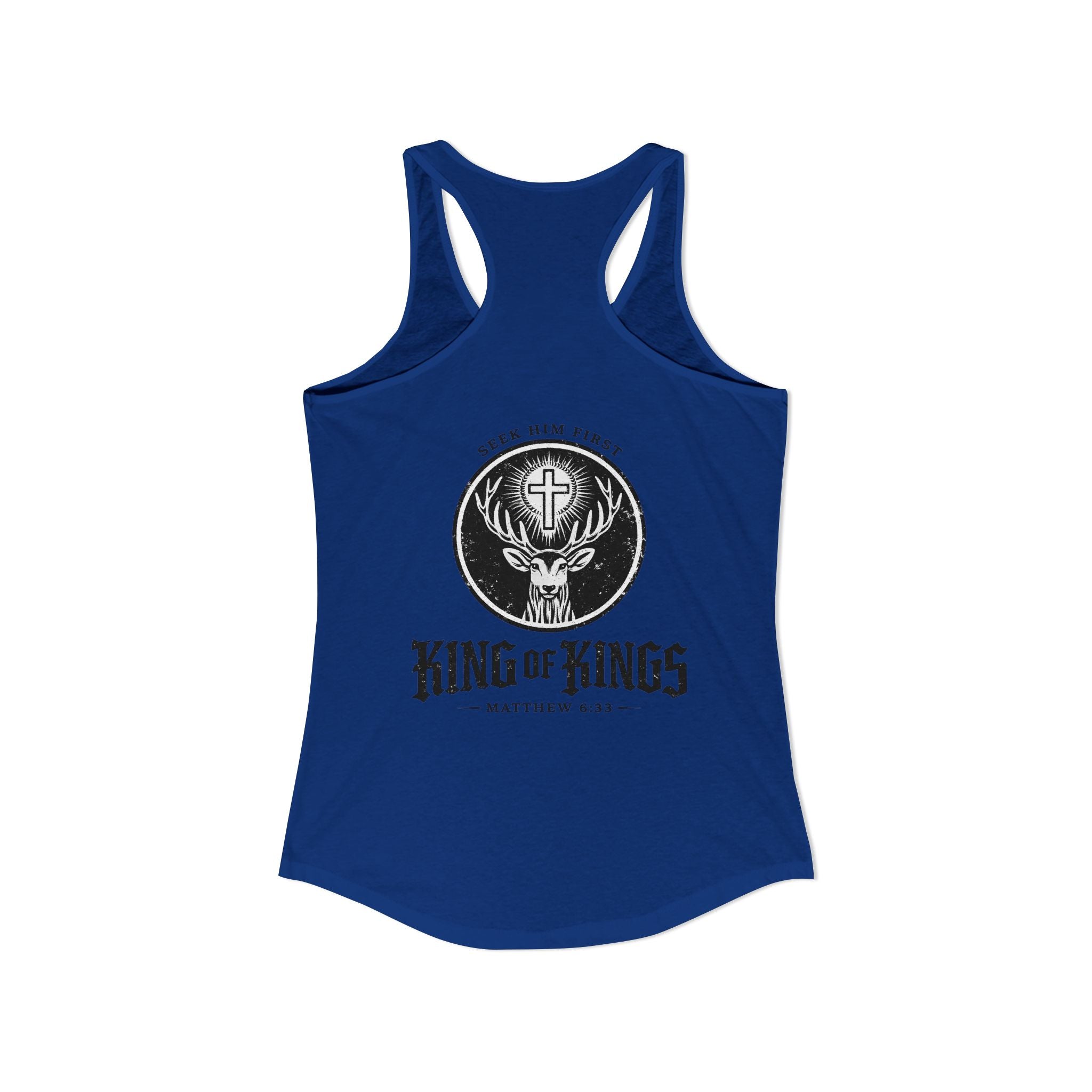 King of Kings Deer Cross Tank — Women's Racerback Faith Graphic Tank