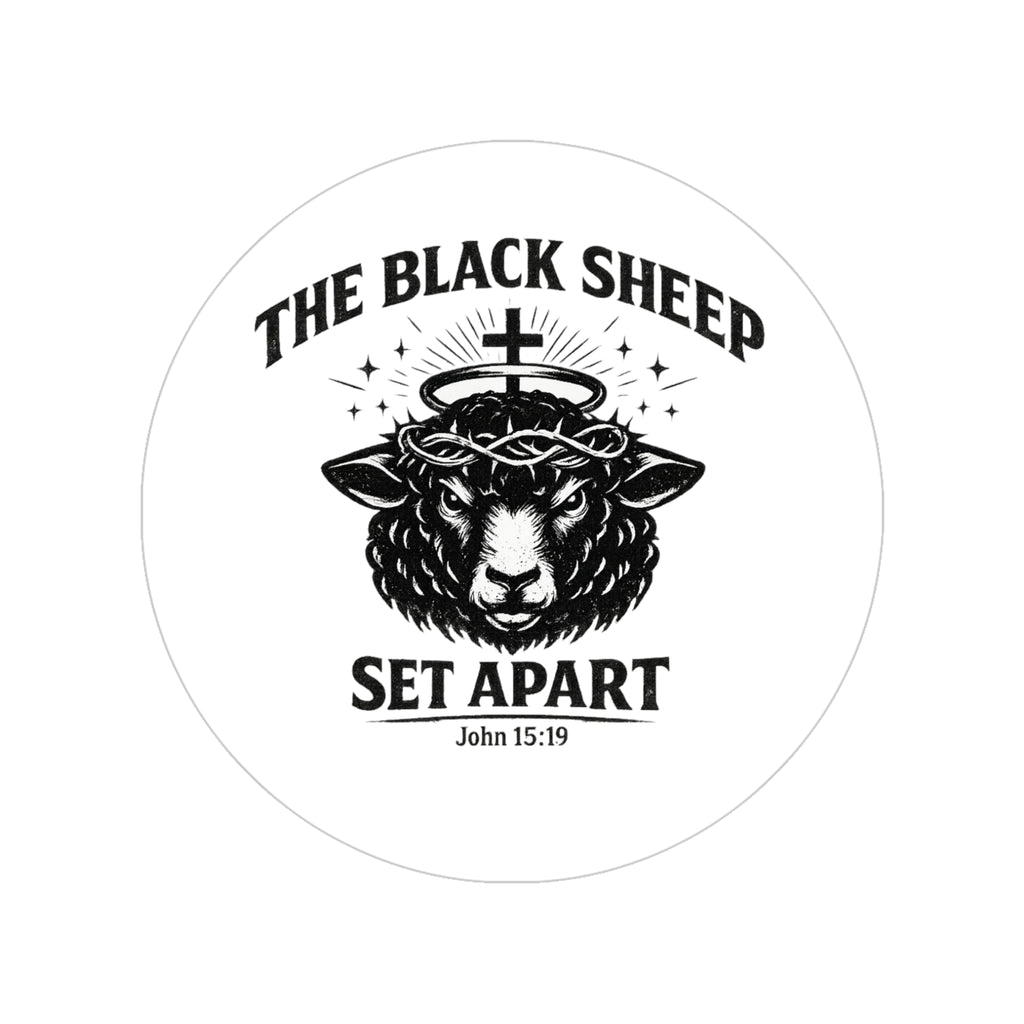 The Black Sheep Set Apart, Transparent Round Outdoor Sticker