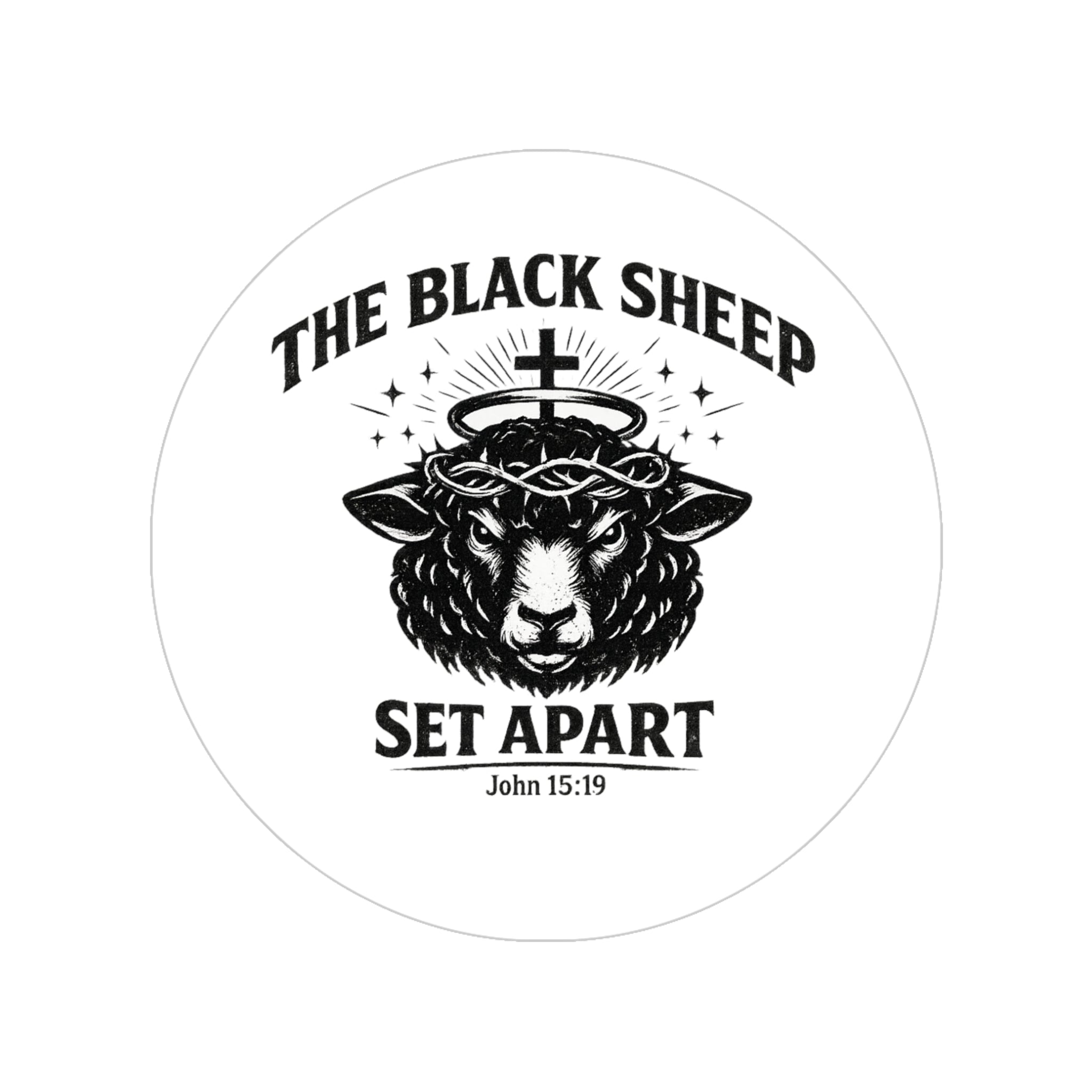 The Black Sheep Set Apart, Transparent Round Outdoor Sticker