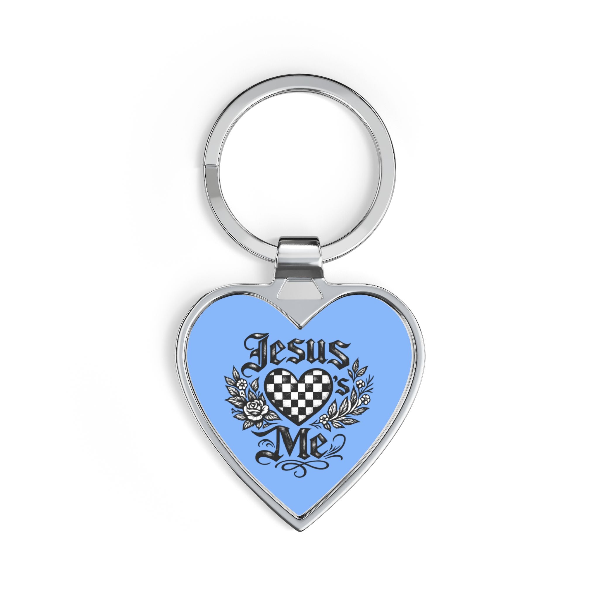 Jesus Loves Me Heart Keychain — Christian Religious Gift