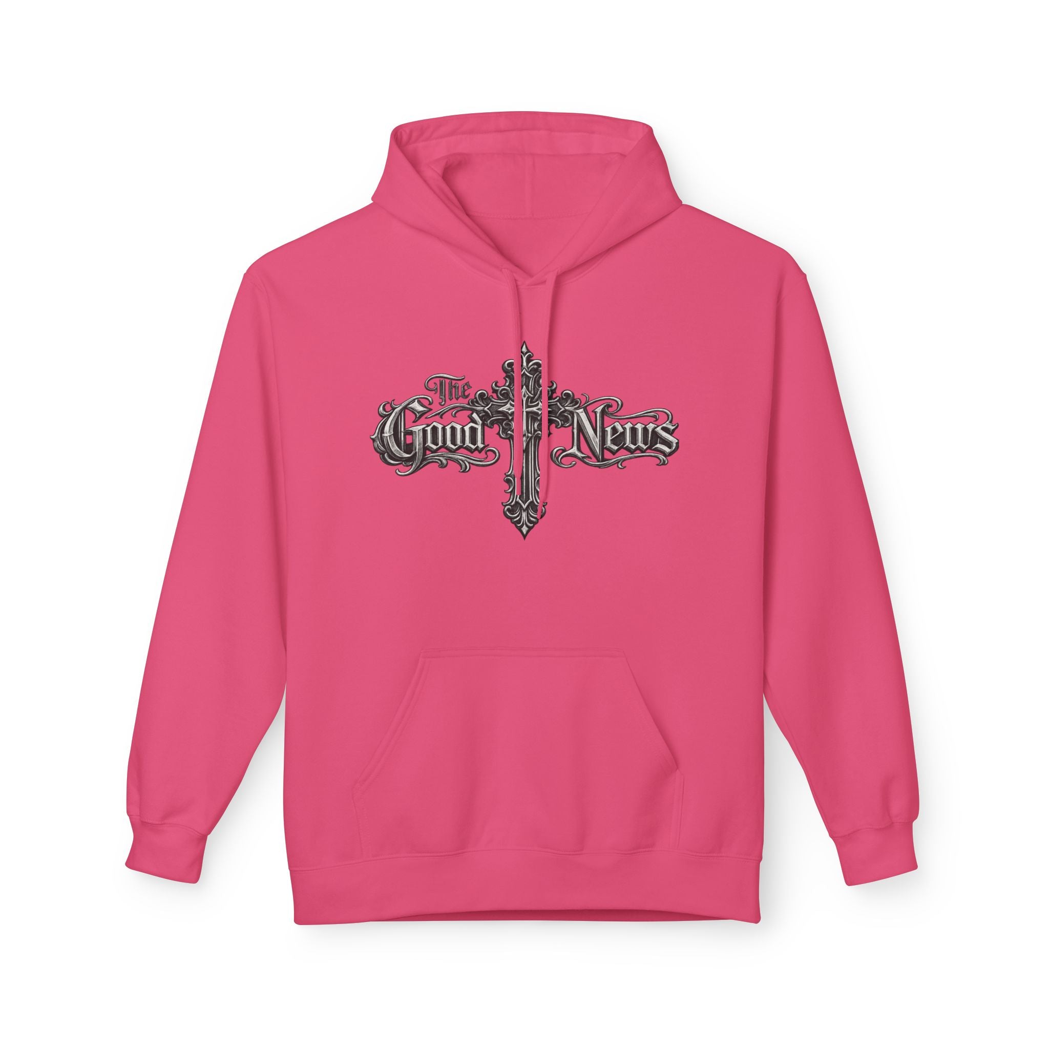The Good News Cross Hoodie | Ornate Gothic Cross Hooded Sweatshirt