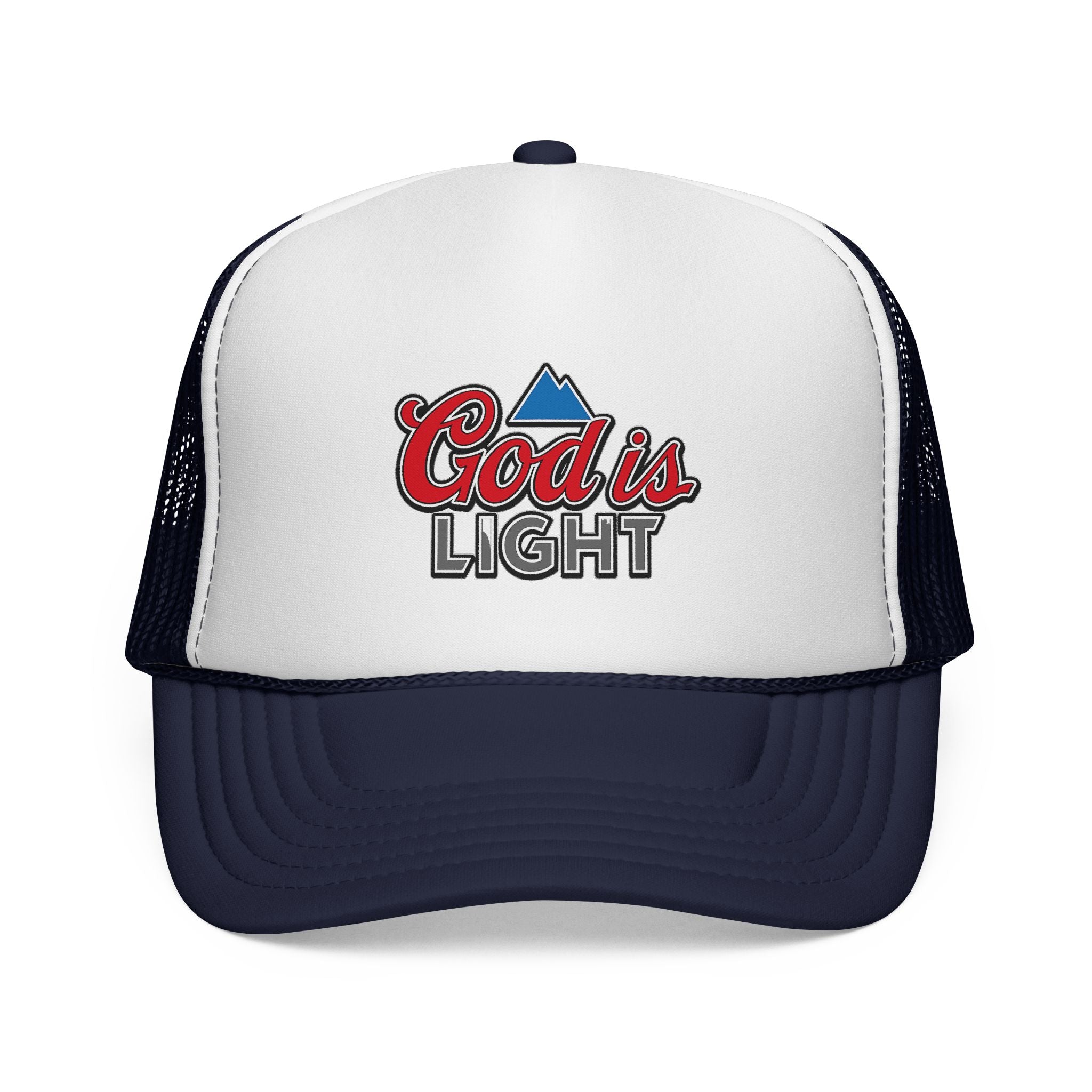 God Is Light Trucker Cap — Faith-Inspired Mesh Back Hat