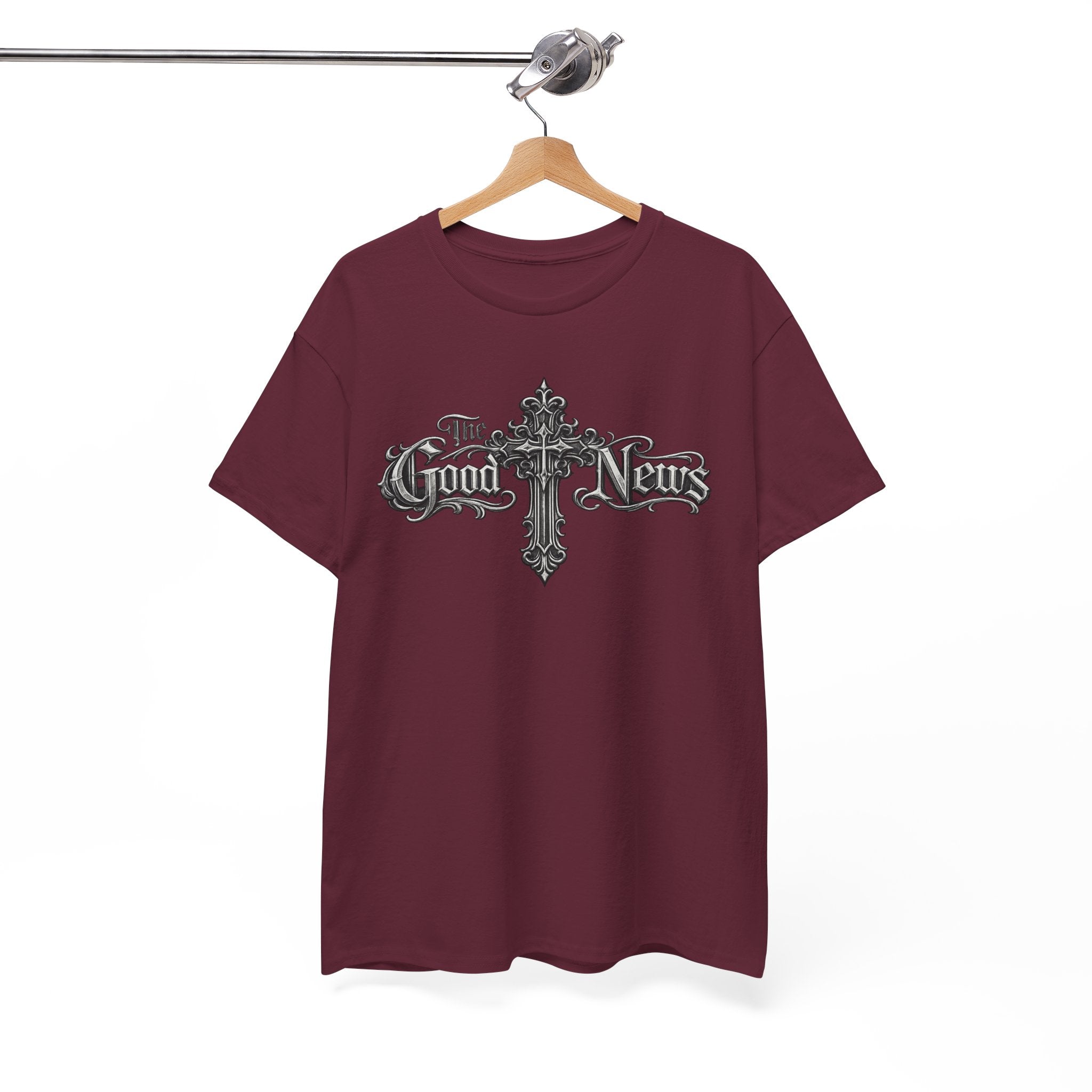 The Good News Cross T-Shirt — Gothic Religious Graphic Tee
