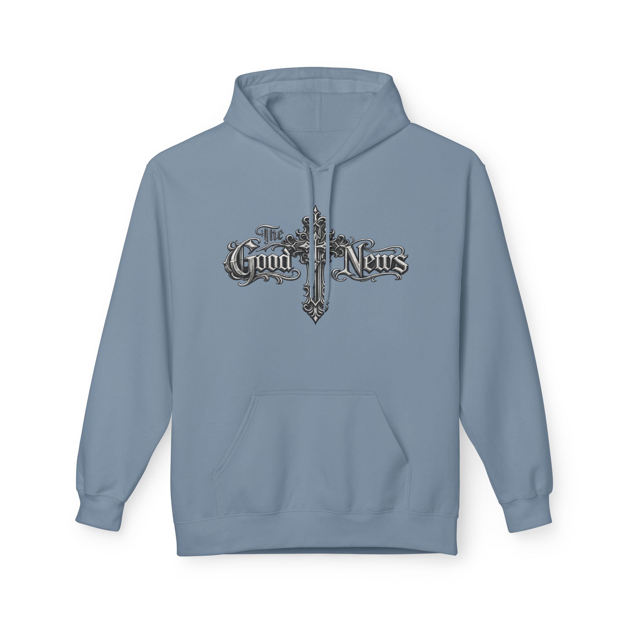 The Good News Cross Hoodie | Ornate Gothic Cross Hooded Sweatshirt