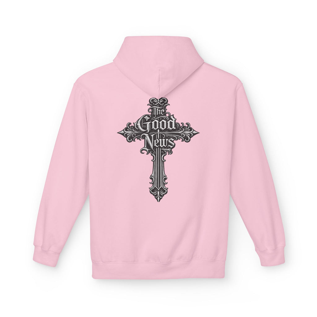 The Good News Cross Hoodie | Ornate Gothic Cross Hooded Sweatshirt