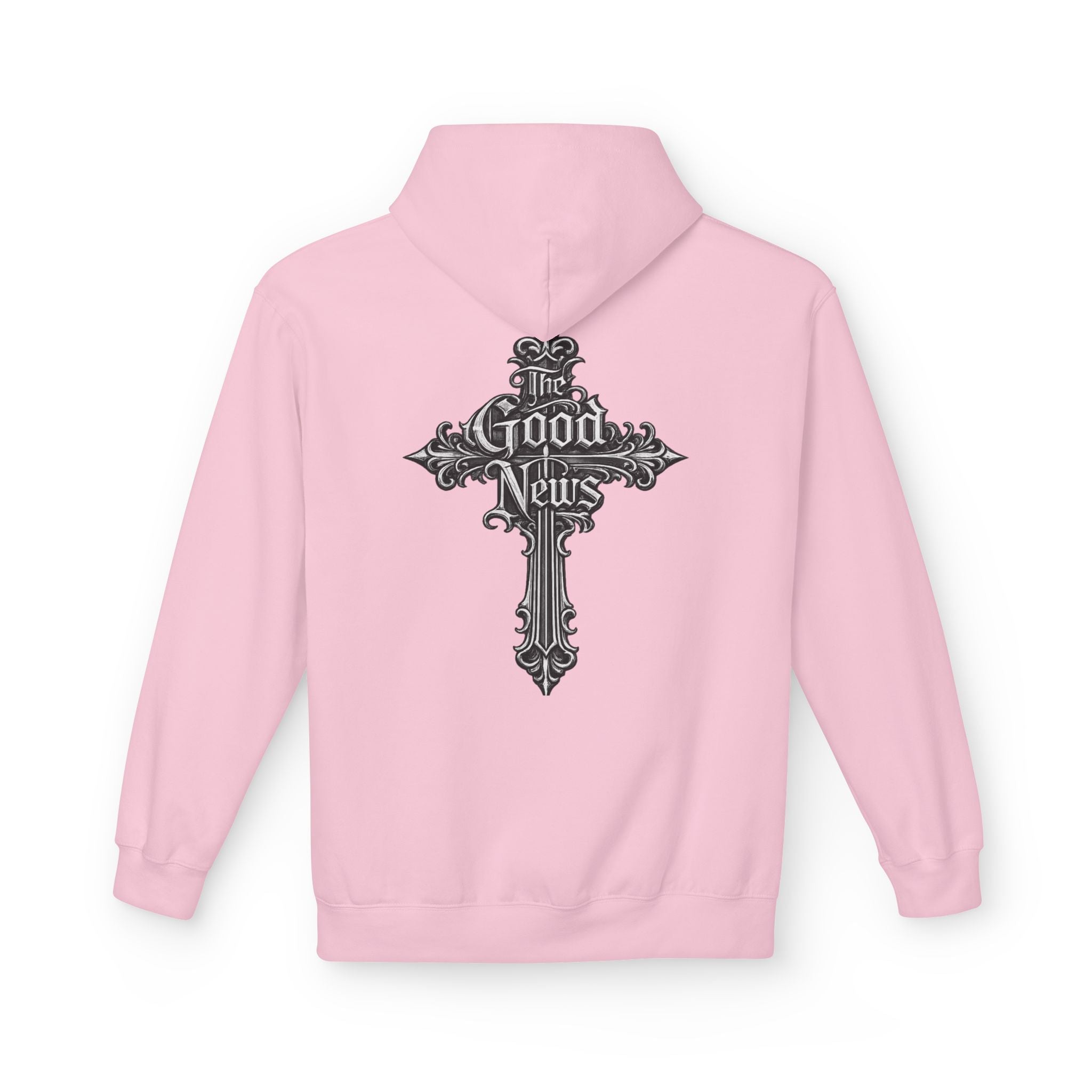 The Good News Cross Hoodie | Ornate Gothic Cross Hooded Sweatshirt