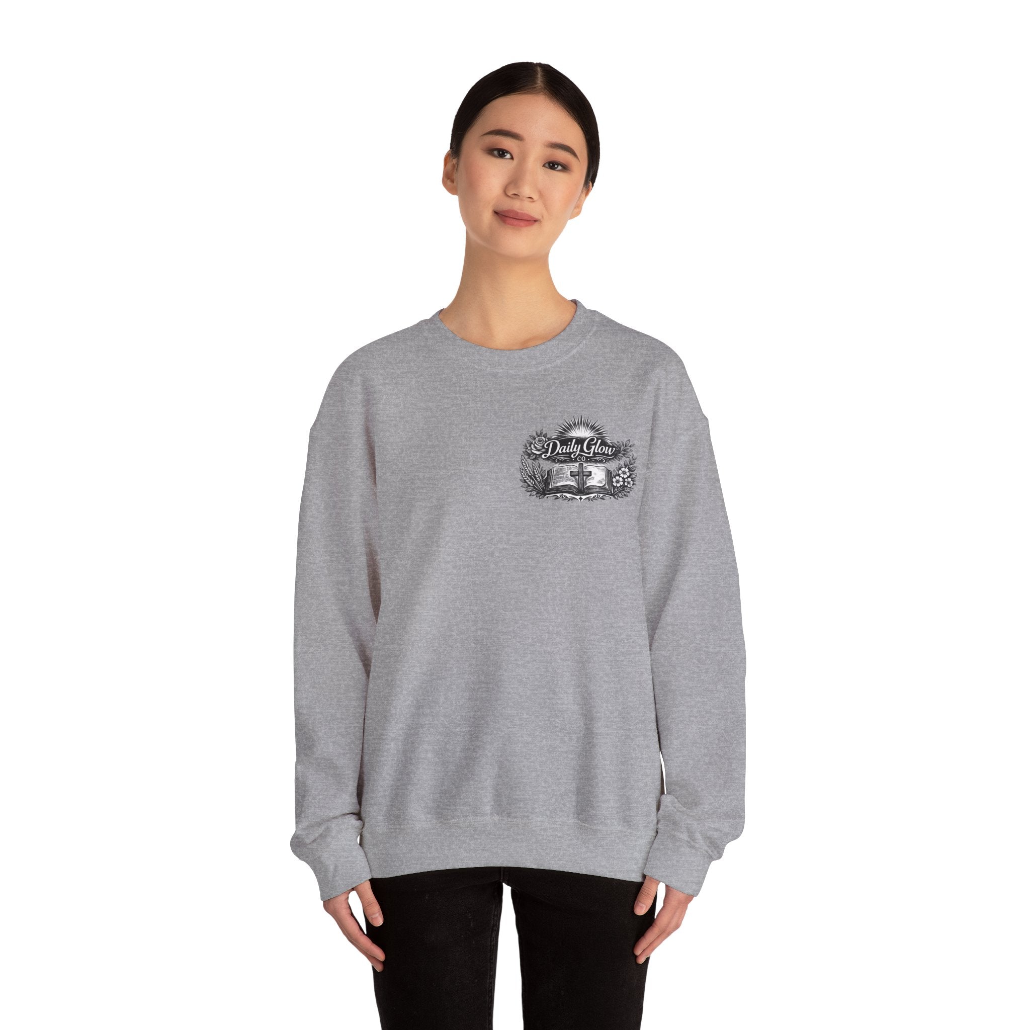 Bible Verse Cross Sweatshirt | 1 John 4:19 Religious Crewneck