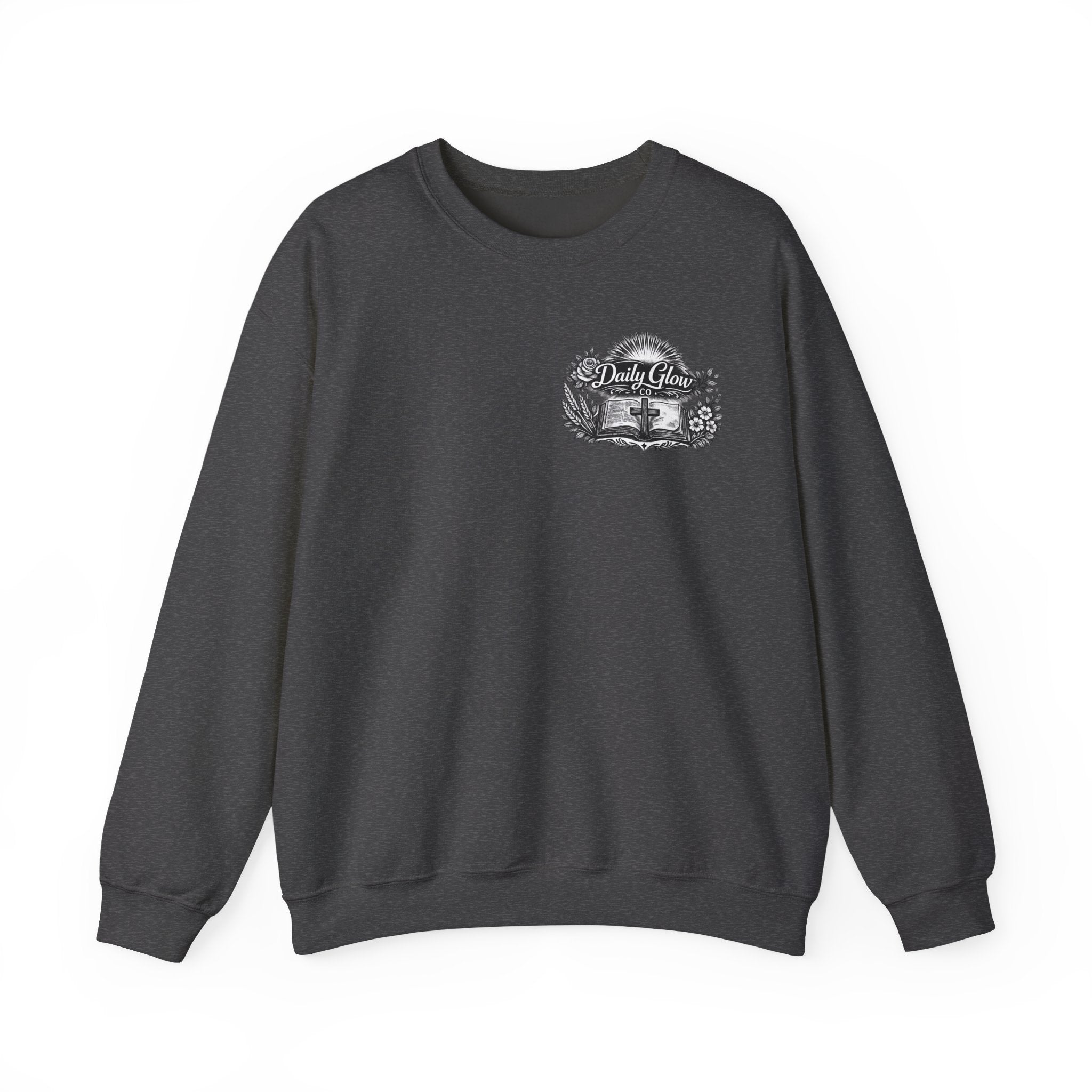 Bible Verse Cross Sweatshirt | 1 John 4:19 Religious Crewneck