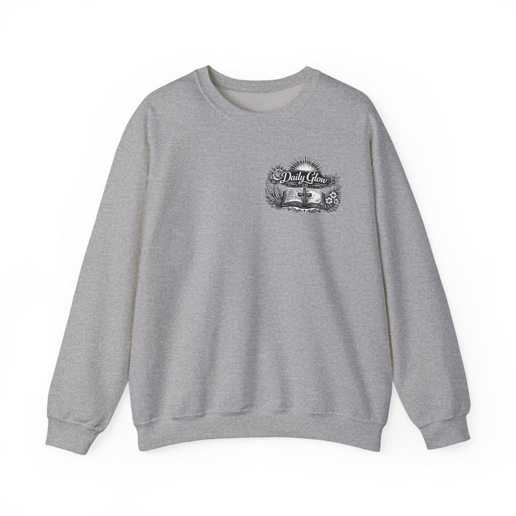 Bible Verse Cross Sweatshirt | 1 John 4:19 Religious Crewneck