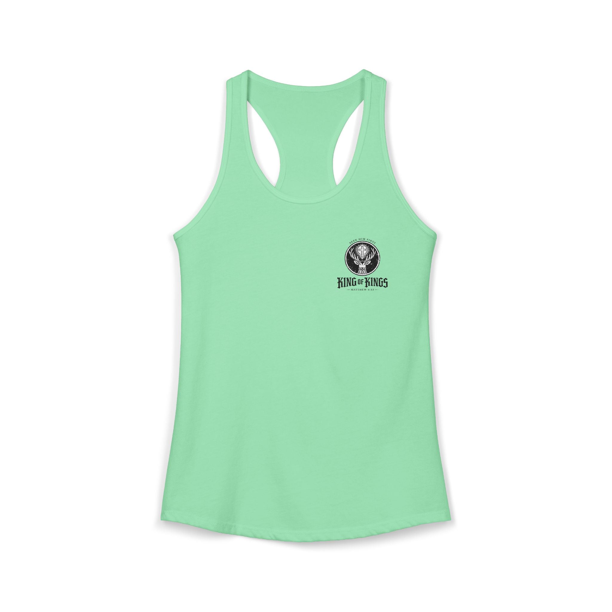 King of Kings Deer Cross Tank — Women's Racerback Faith Graphic Tank