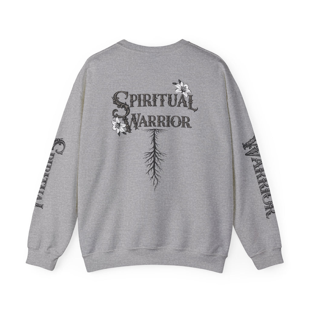 Spiritual Warrior Crewneck Sweatshirt I Motivational Fleece Lined Pullover