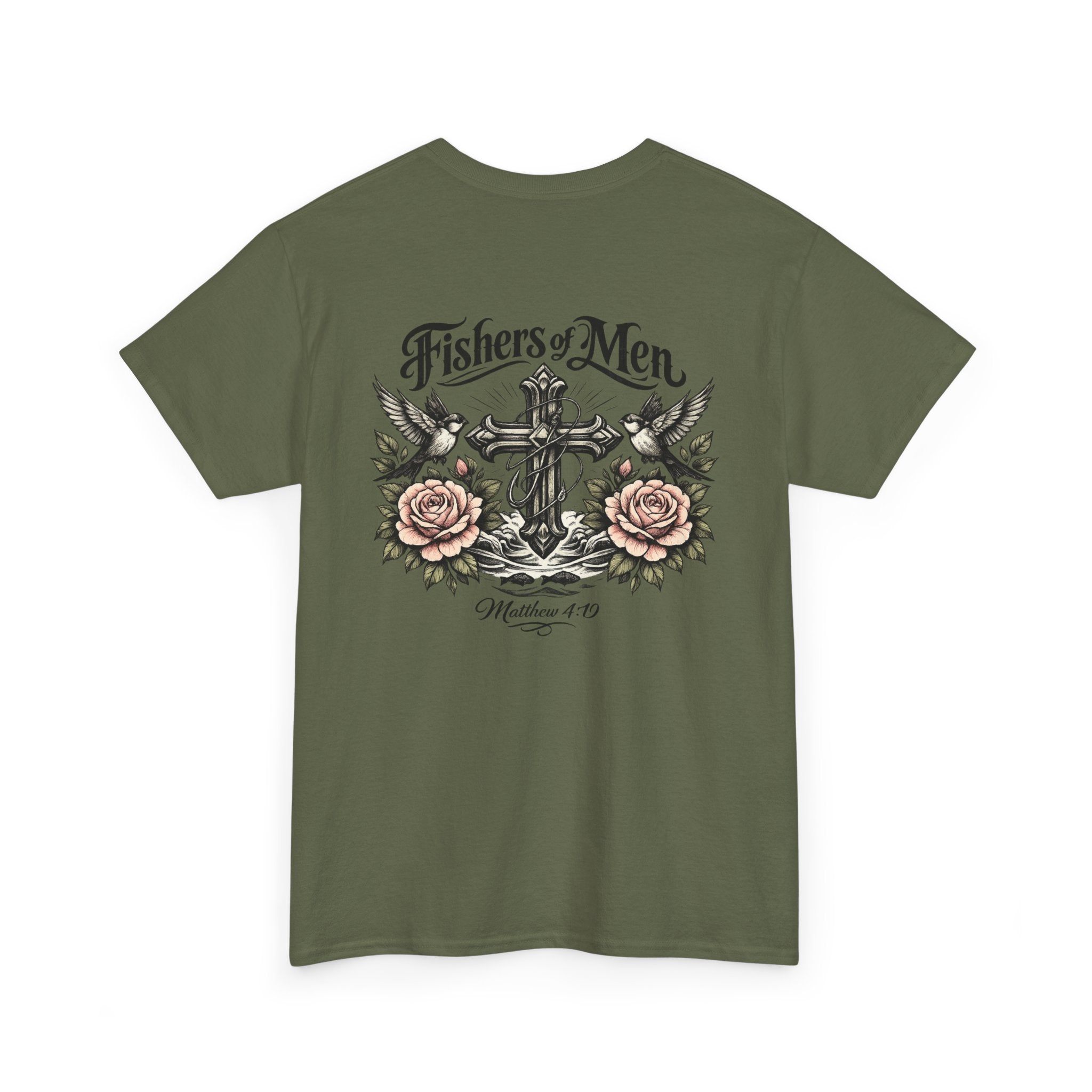 Fishers of Men Matthew 4:19 Scripture Tee | Christian Vintage Tattoo Streetwear