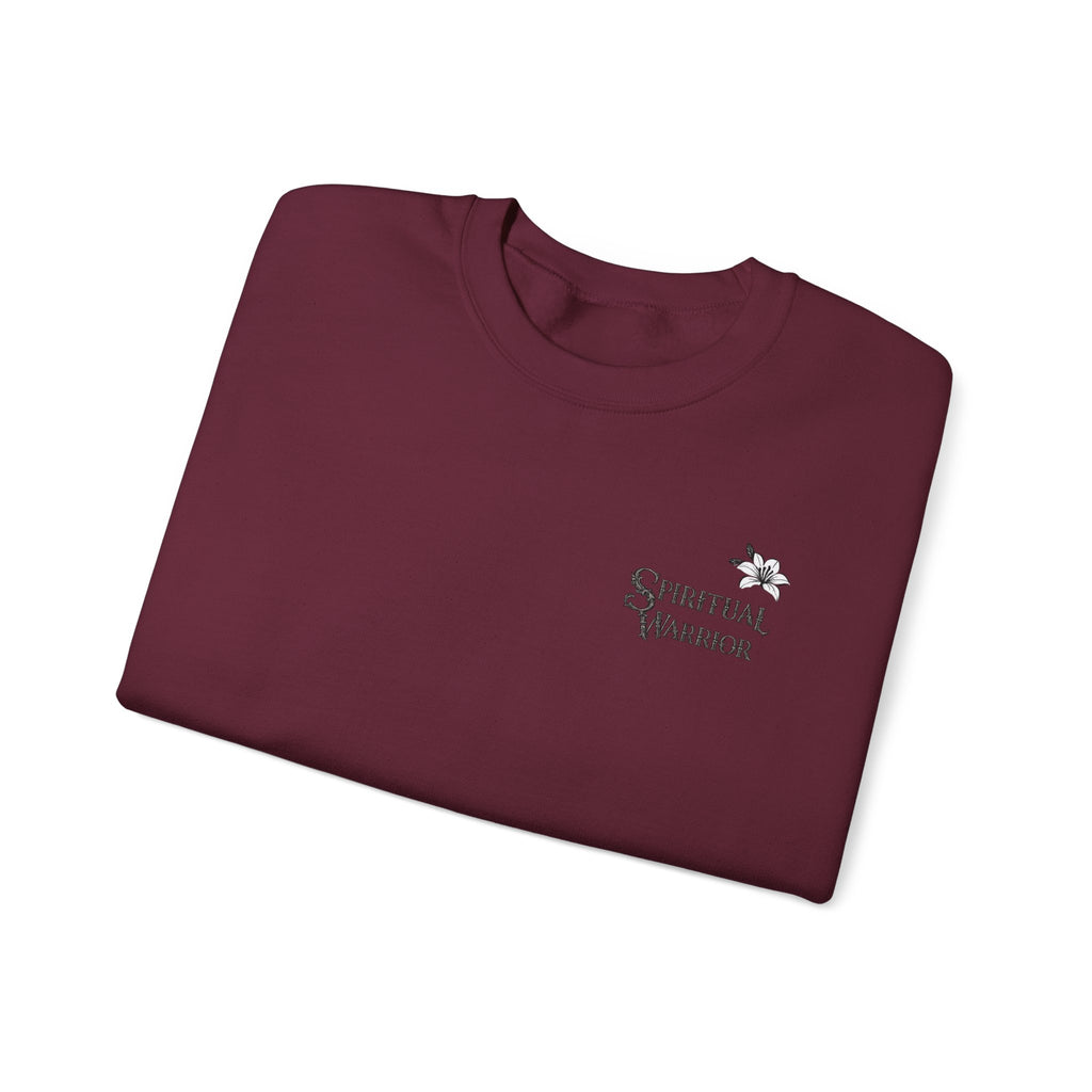 Spiritual Warrior Crewneck Sweatshirt I Motivational Fleece Lined Pullover
