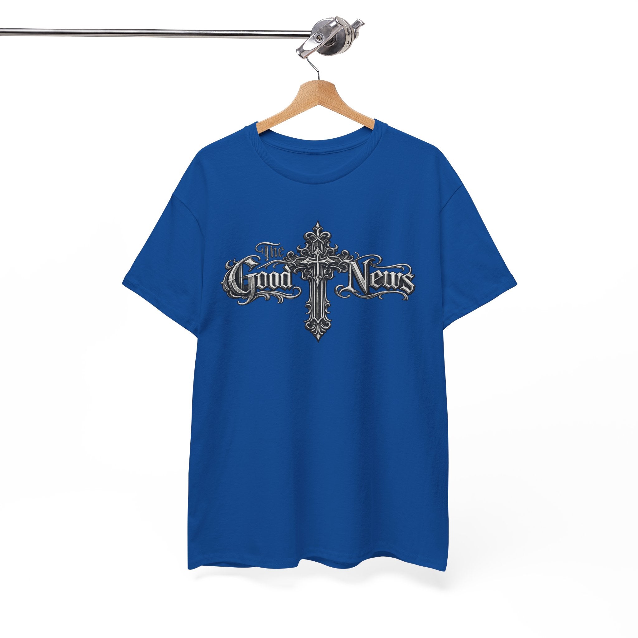 The Good News Cross T-Shirt — Gothic Religious Graphic Tee
