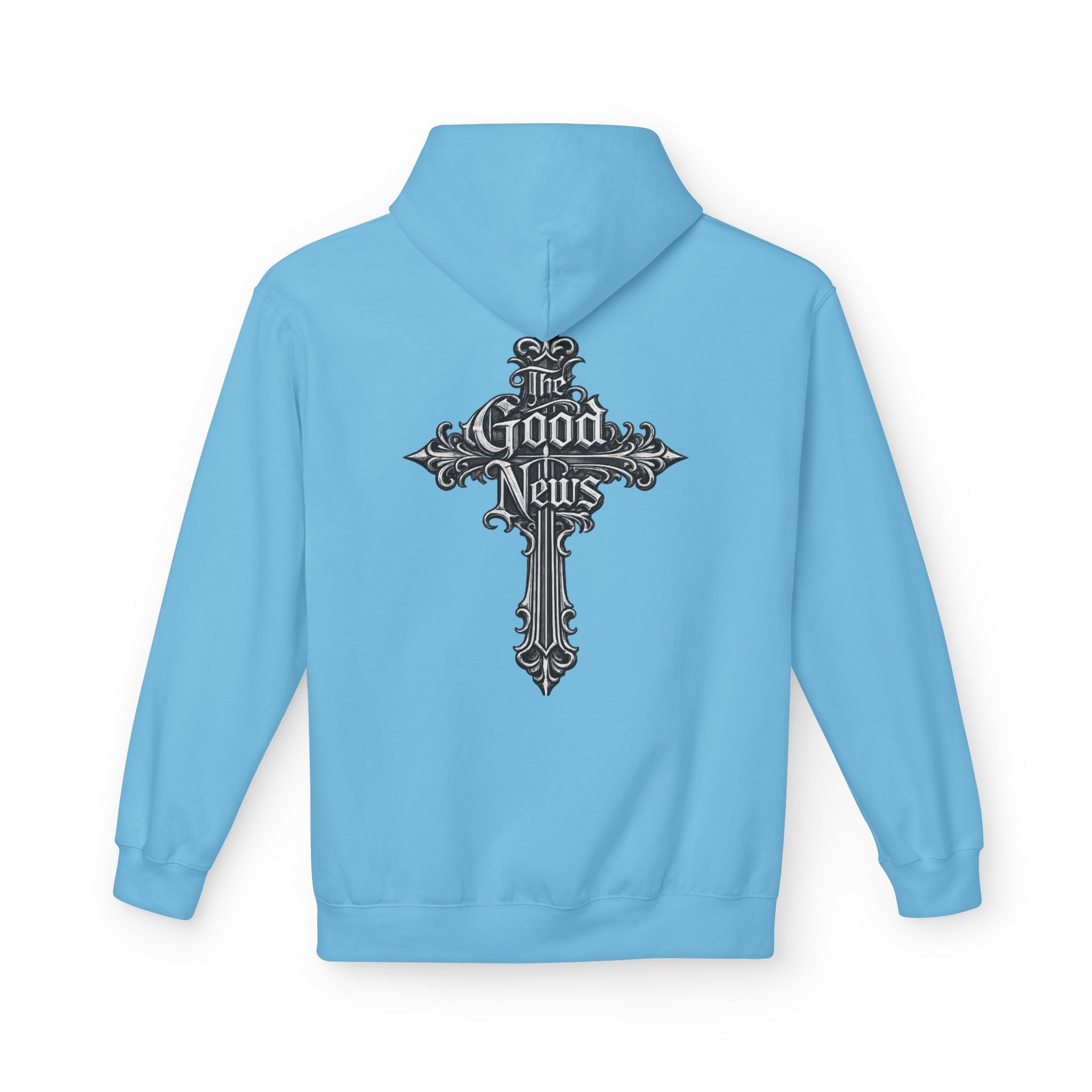 The Good News Cross Hoodie | Ornate Gothic Cross Hooded Sweatshirt