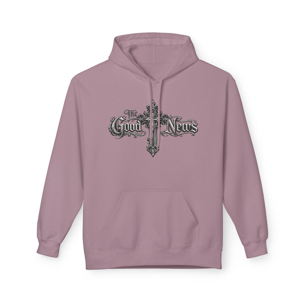The Good News Cross Hoodie | Ornate Gothic Cross Hooded Sweatshirt