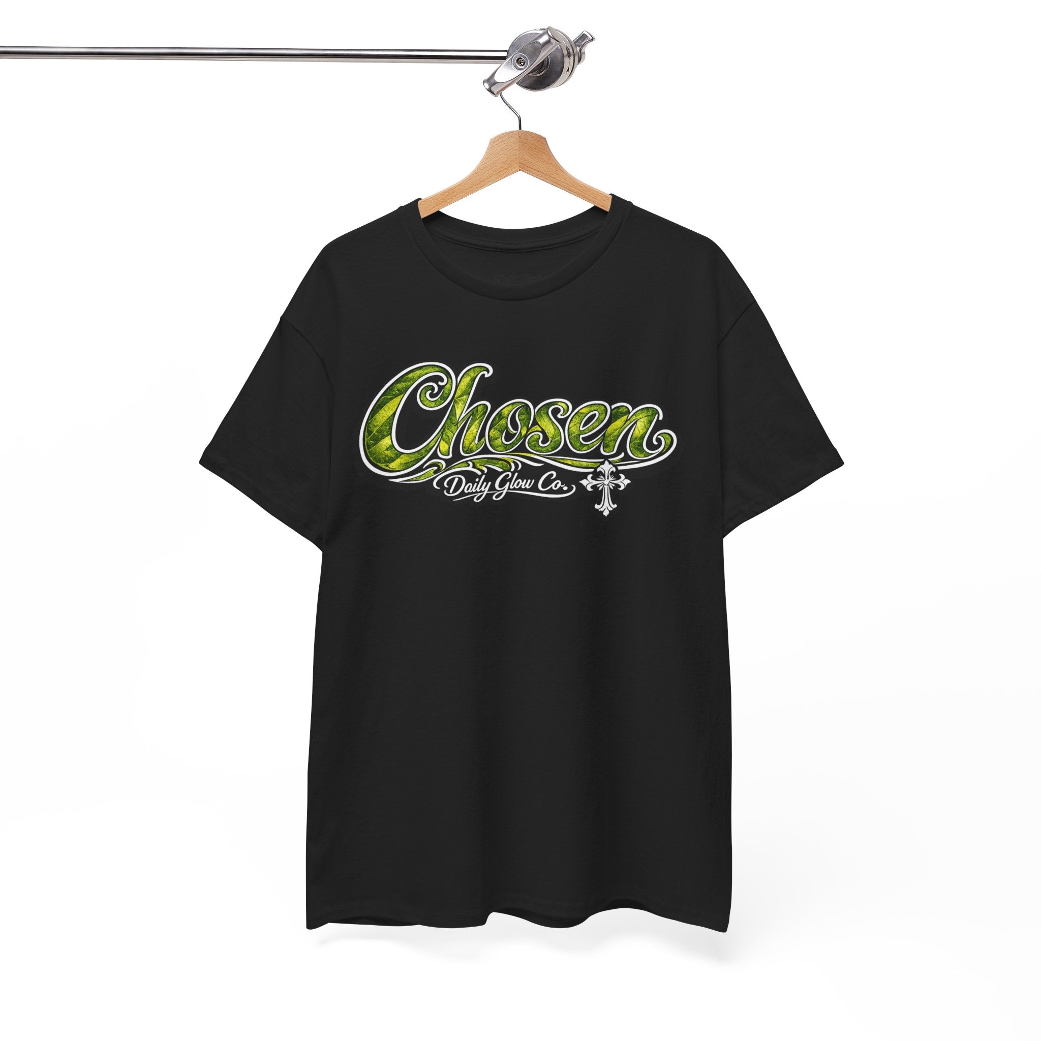 Chosen Script Logo Tee | Green Script Typography T-Shirt