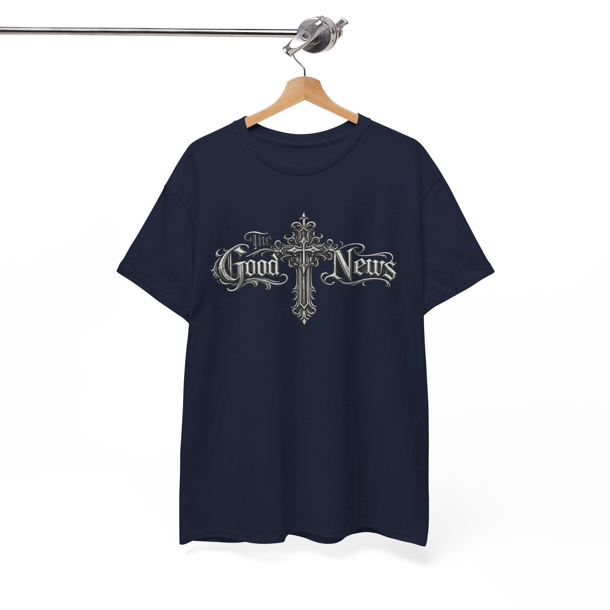 The Good News Cross T-Shirt — Gothic Religious Graphic Tee