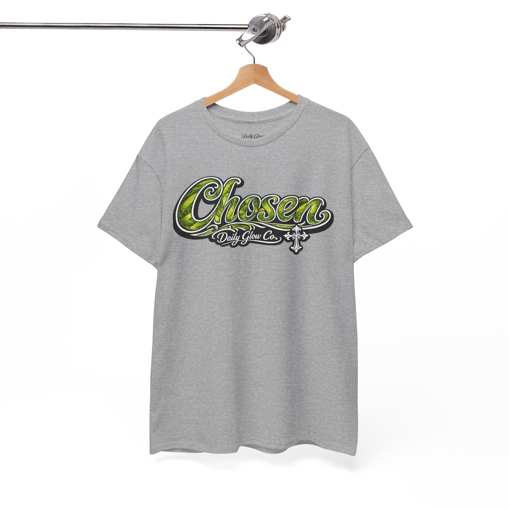 Chosen Script Logo Tee | Green Script Typography T-Shirt