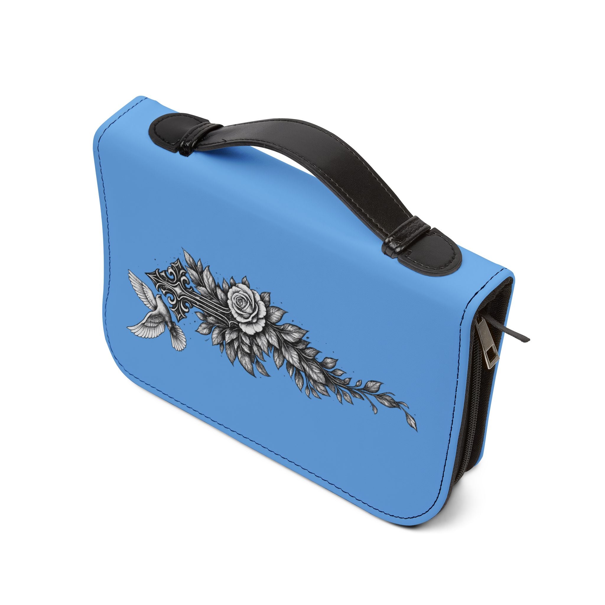 Faith Over Fear Bible Cover Zippered Leather Carrying Case
