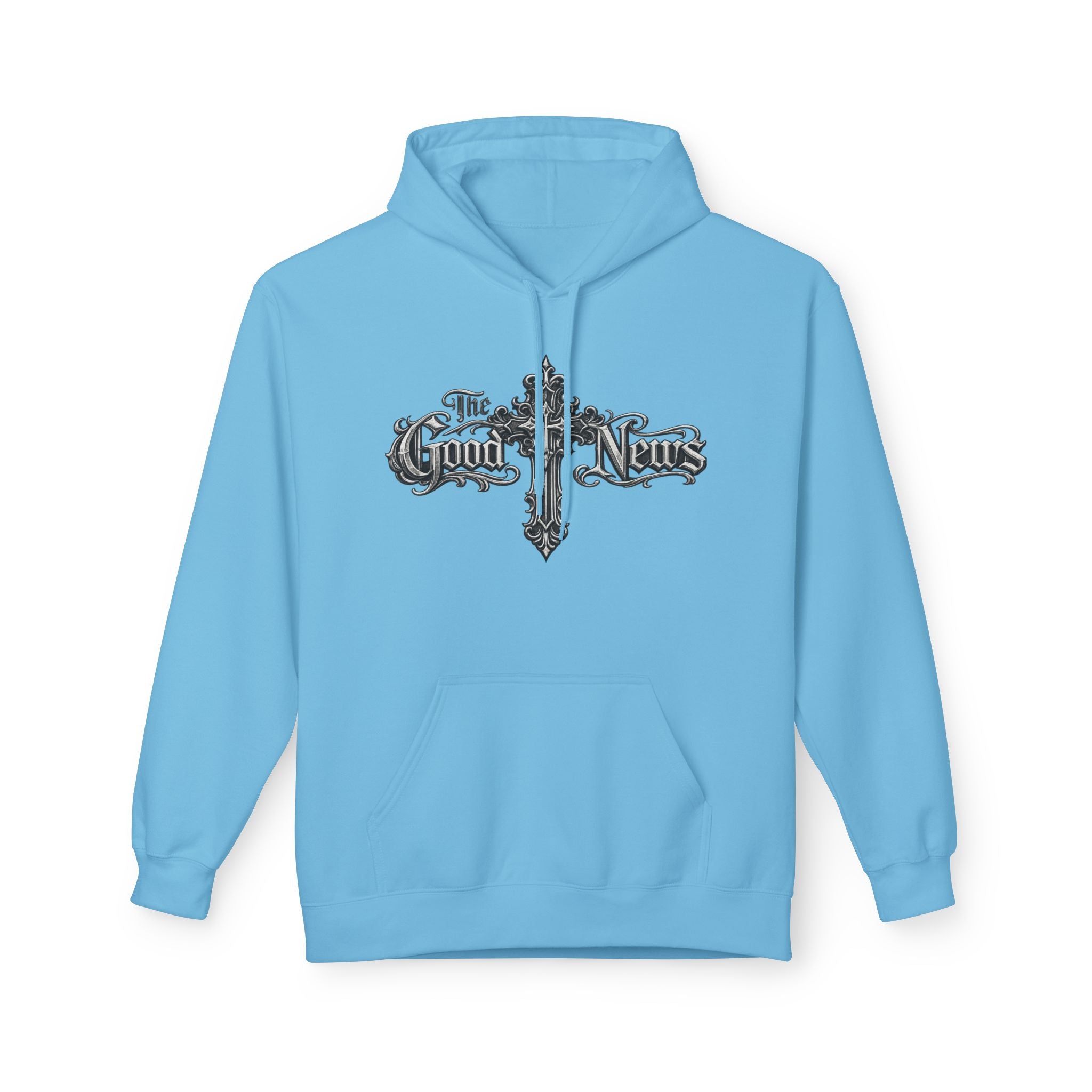 The Good News Cross Hoodie | Ornate Gothic Cross Hooded Sweatshirt