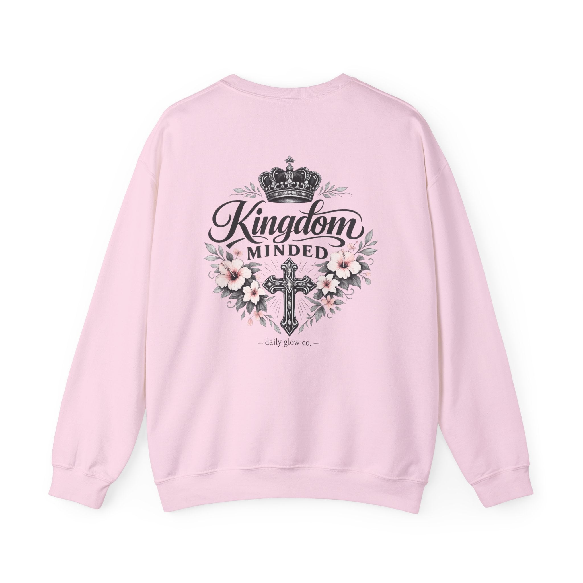 Kingdom Minded Floral Christian Inspirational Sweatshirt | Faith Typography, Floral Accent