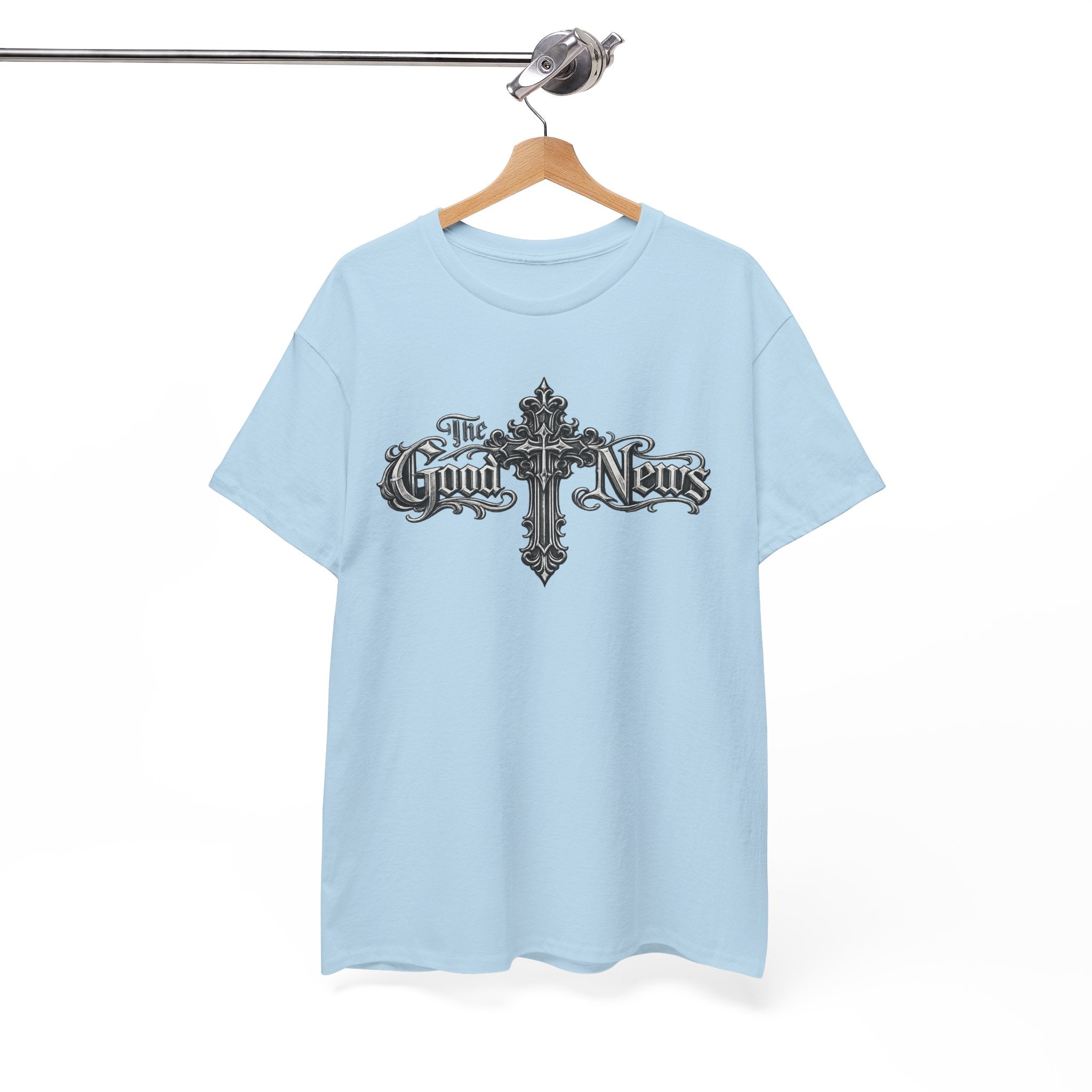 The Good News Cross T-Shirt — Gothic Religious Graphic Tee