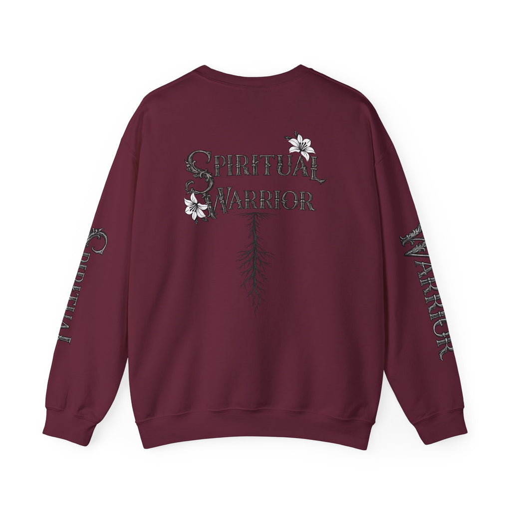 Spiritual Warrior Crewneck Sweatshirt I Motivational Fleece Lined Pullover