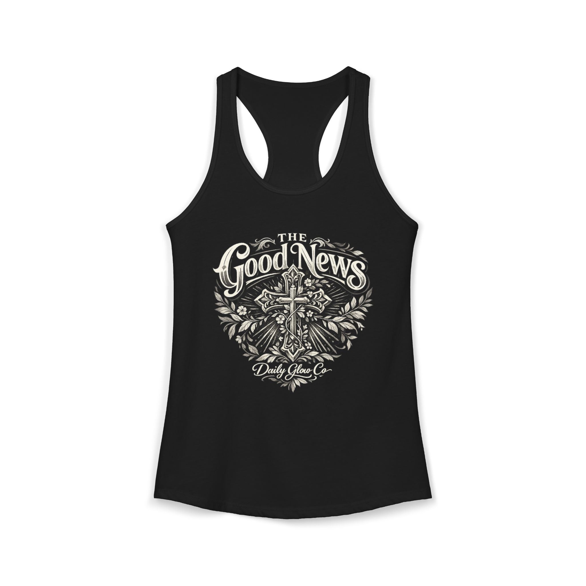Good News Scripture Racerback Tank | Christian Faith Motivational Workout